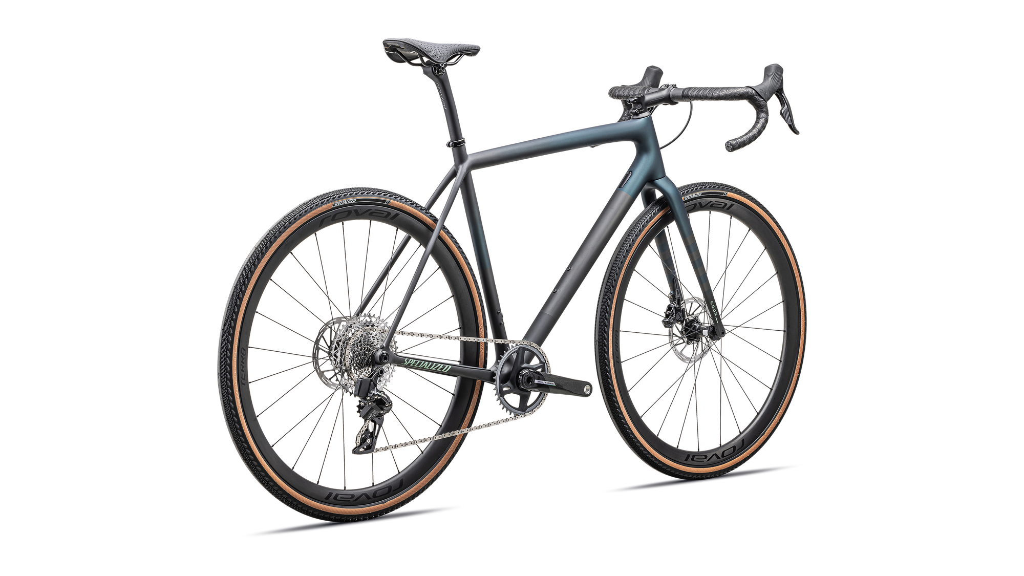Specialized Crux Pro - SRAM Force XPLR eTAP AXS - Satin Carbon / Deep Lake Metallic / Smoke / White Sage Metallic
