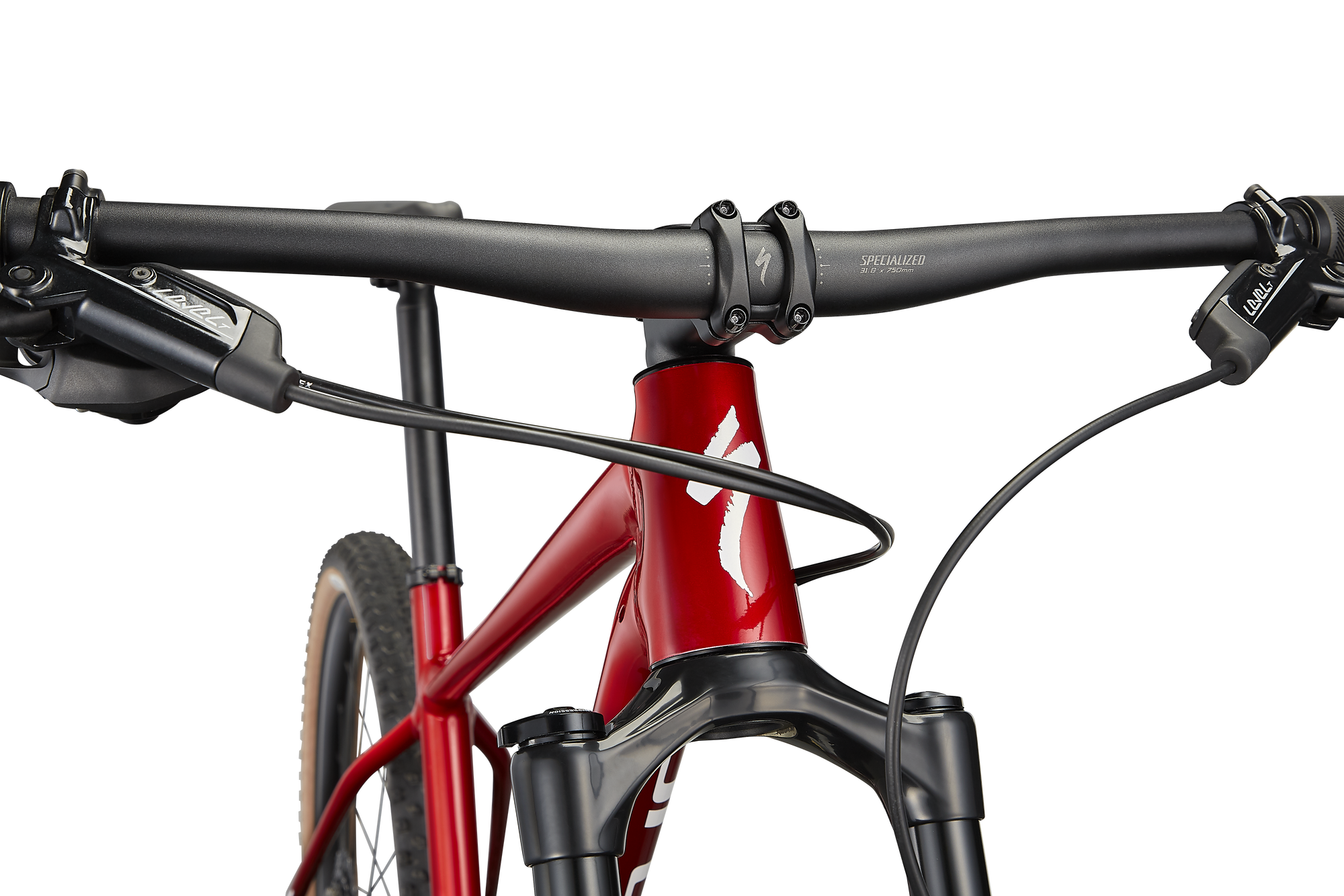 Specialized Chisel Hardtail Comp - Gloss Red Tint Fade Over Brushed Silver / Tarmac Black / White W/ Gold Pearl
