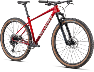 Specialized Chisel Hardtail Comp - Gloss Red Tint Fade Over Brushed Silver / Tarmac Black / White W/ Gold Pearl