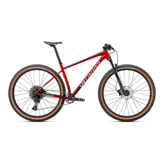 Specialized Chisel Hardtail Comp - Gloss Red Tint Fade Over Brushed Silver / Tarmac Black / White W/ Gold Pearl