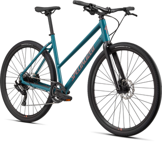 Specialized Sirrus X 2.0 Step-Through - Dusty Turquoise / Rocket Red / Black Reflective