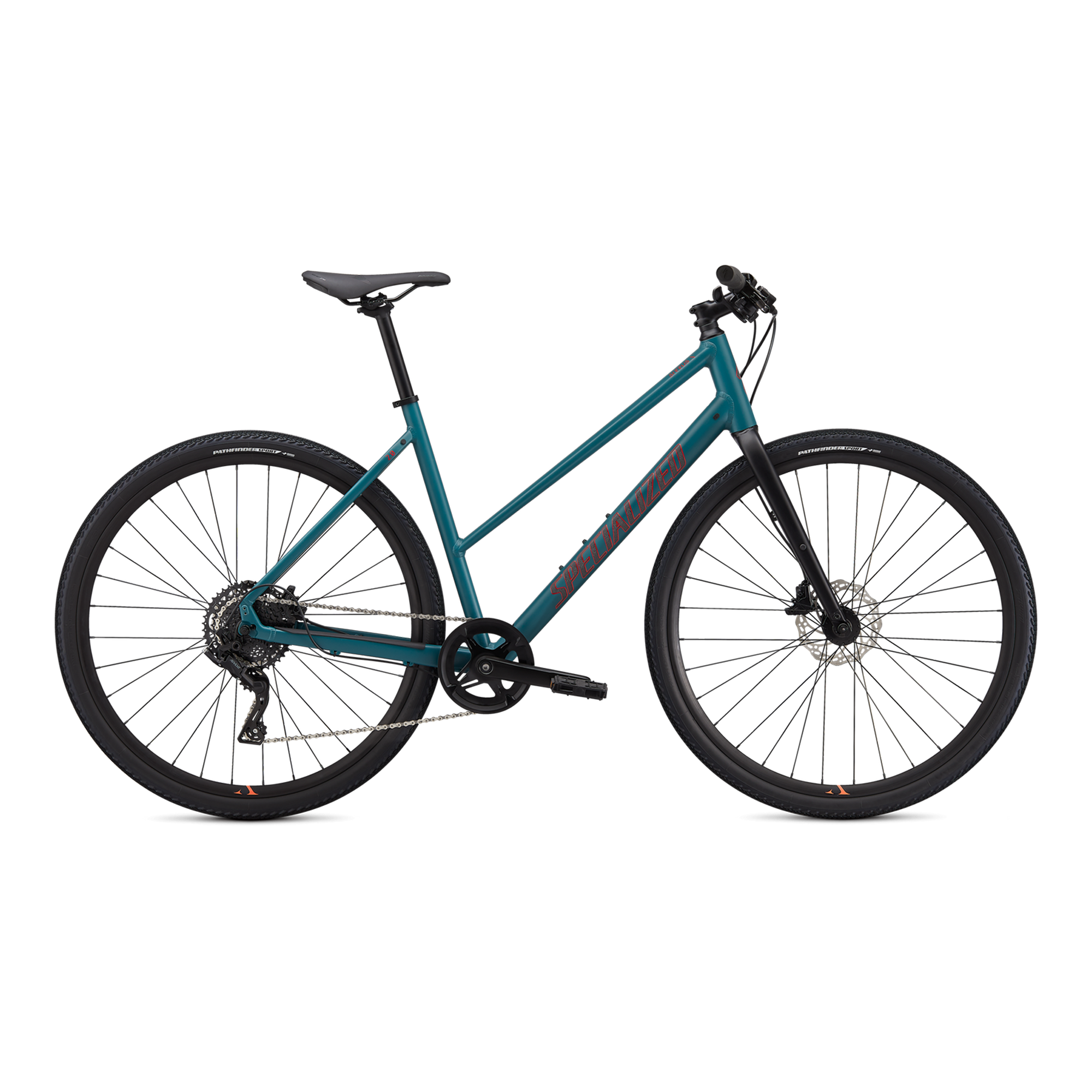 Specialized Sirrus X 2.0 Step-Through - Dusty Turquoise / Rocket Red / Black Reflective