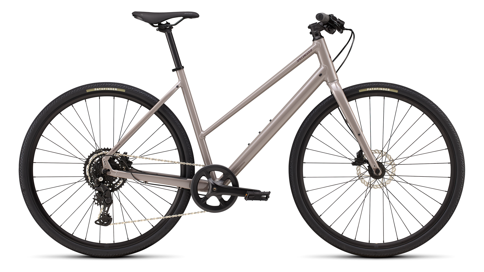 Specialized Sirrus X 2.0 Step-Through - Gloss Desert Metallic / Bordeaux Metallic Frost Reflective