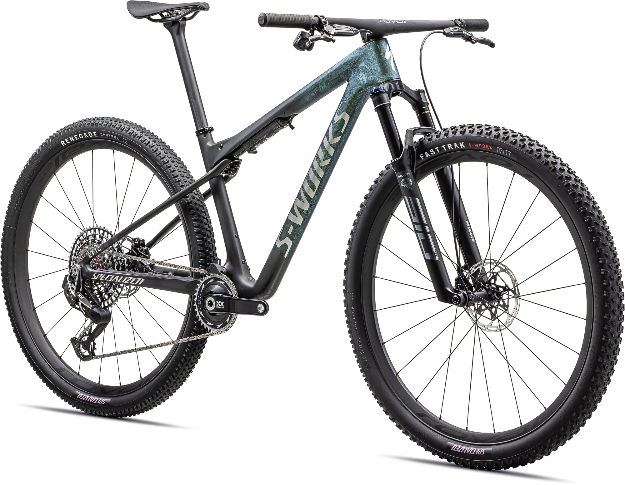 Specialized S-Works Epic World Cup - SRAM XX AXS, RockShox Ultimate - Satin Chameleon Lapis Tint Granite / Brushed Chrome