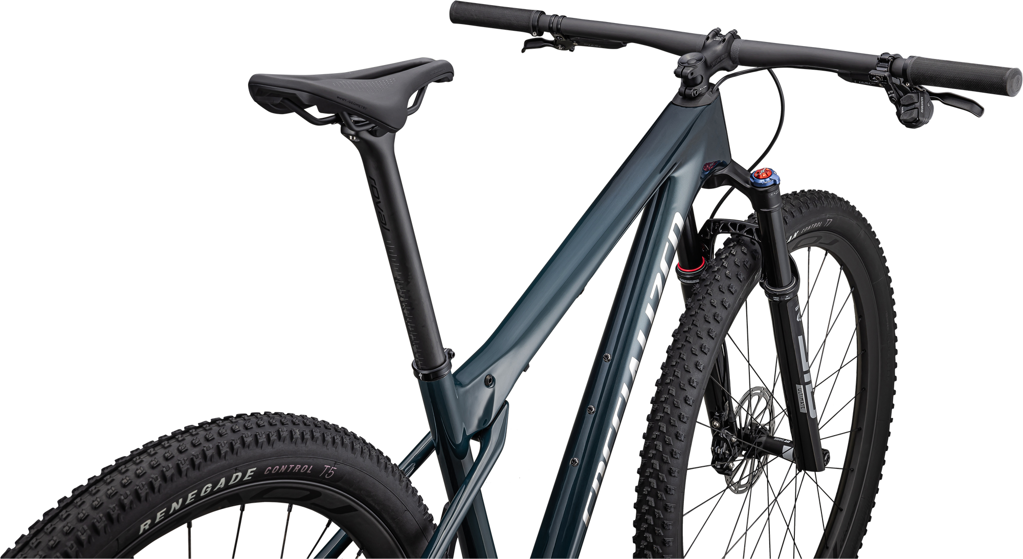 Specialized Epic World Cup Pro - SRAM X0 AXS, RockShox Ultimate - Gloss Deep Lake Metallic / Chrome
