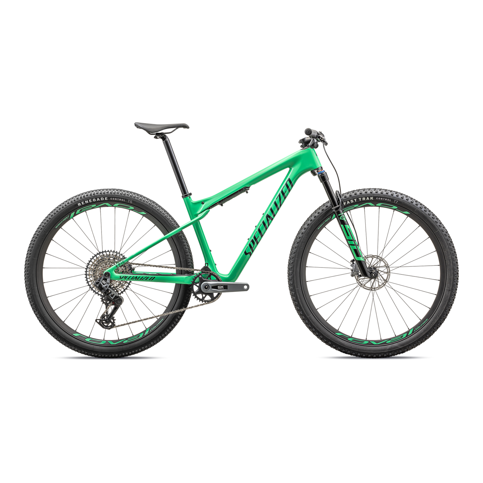 Specialized Epic World Cup Expert - SRAM GX AXS, RockShox Select+ - Gloss Electric Green / Forest Green Pearl