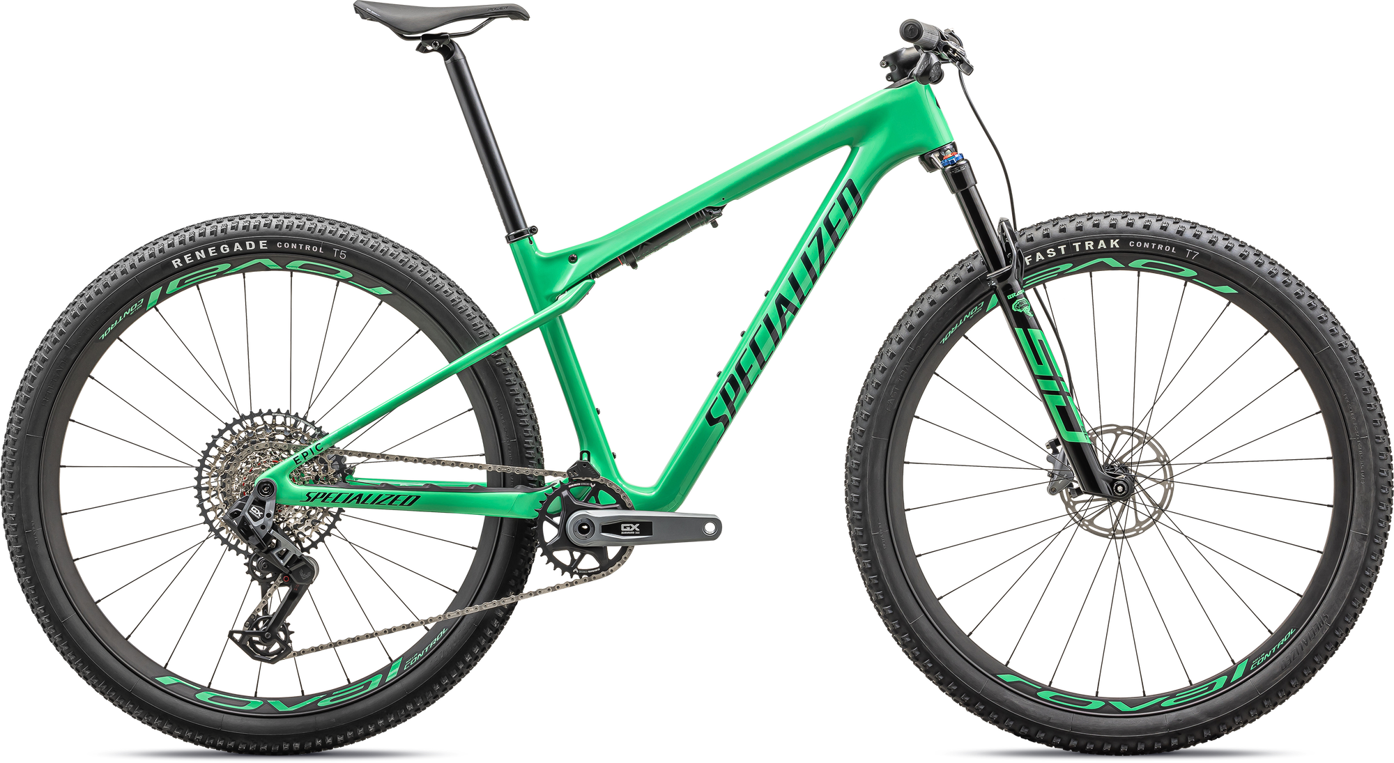 Specialized Epic World Cup Expert - SRAM GX AXS, RockShox Select+ - Gloss Electric Green / Forest Green Pearl
