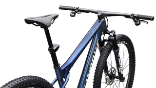 Specialized S-Works Epic World Cup - SRAM XX SL AXS, RockShox Ultimate Flight Attendant - Gloss Carbon Cyan Blue / Metallic White Silver