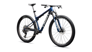 Specialized S-Works Epic World Cup - SRAM XX SL AXS, RockShox Ultimate Flight Attendant - Gloss Carbon Cyan Blue / Metallic White Silver