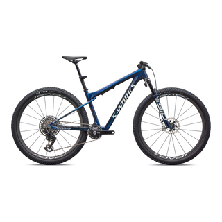 Specialized S-Works Epic World Cup - SRAM XX SL AXS, RockShox Ultimate Flight Attendant - Gloss Carbon Cyan Blue / Metallic White Silver