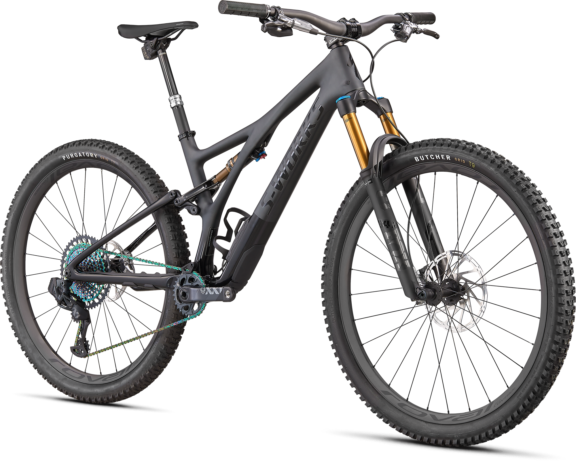 Specialized S-Works Stumpjumper - Satin Brushed Black Liquid Metal / Gloss Black / Black Logos