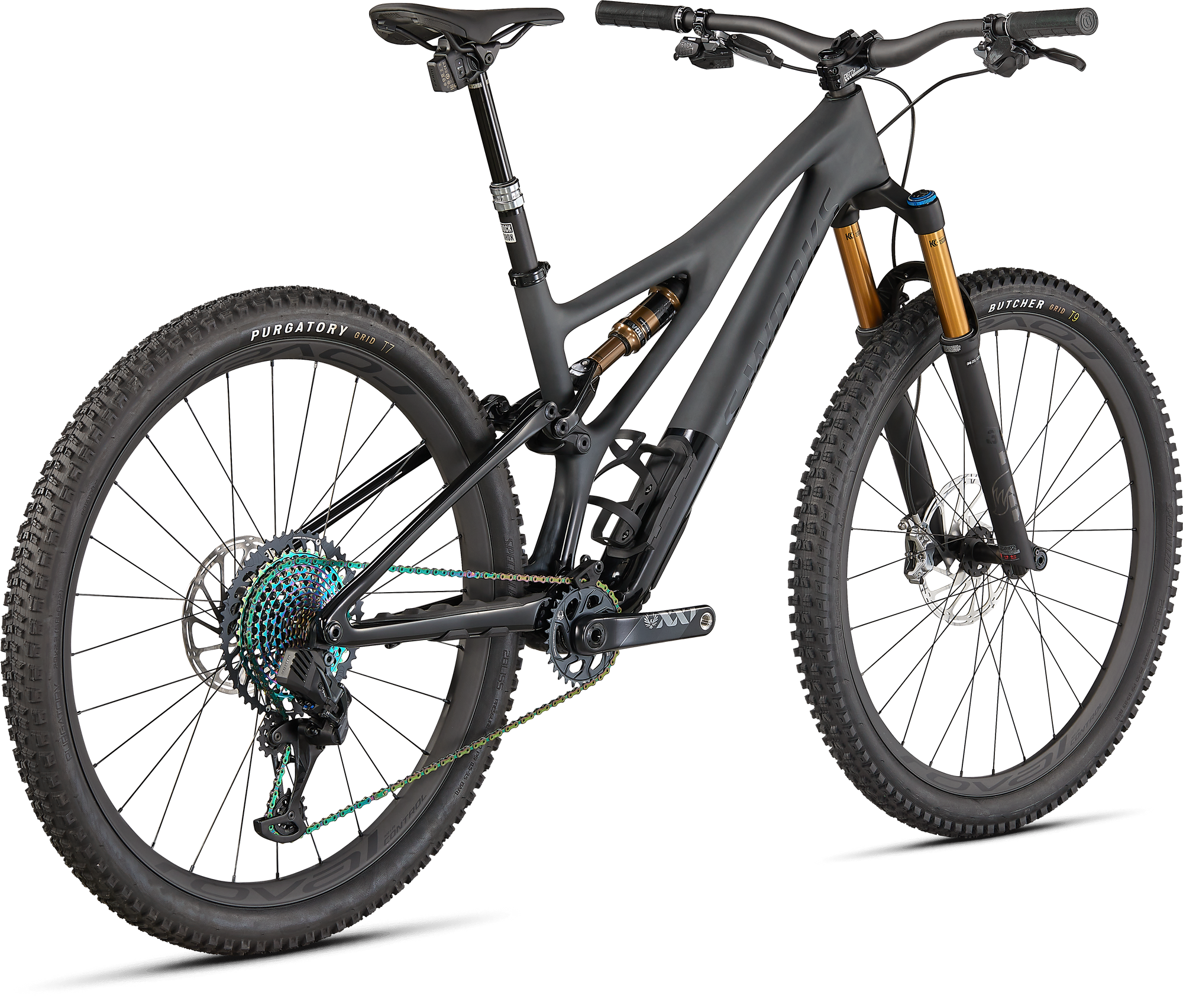 Specialized S-Works Stumpjumper - Satin Brushed Black Liquid Metal / Gloss Black / Black Logos