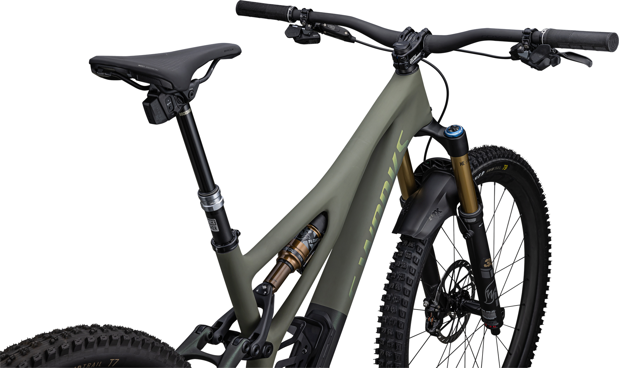 Specialized S-Works Stumpjumper LTD - SRAM X01 AXS, FOX Factory - Satin Oak Green / Oak Green Metallic / Gold Ghost Pearl