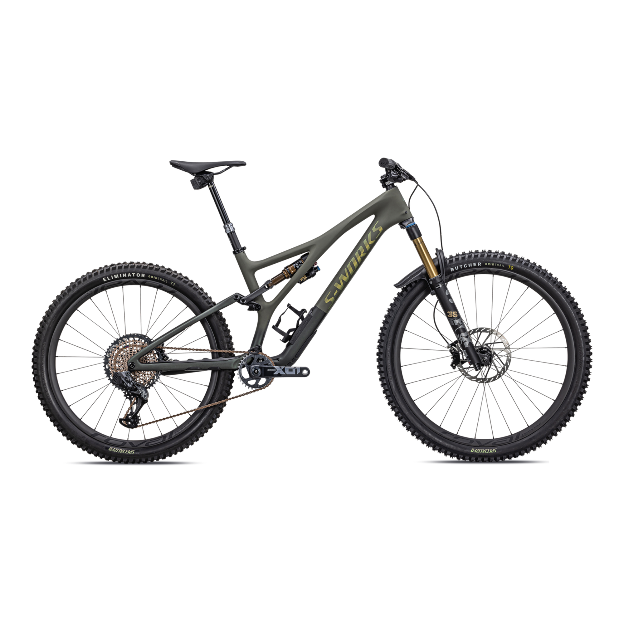 Specialized S-Works Stumpjumper LTD - SRAM X01 AXS, FOX Factory - Satin Oak Green / Oak Green Metallic / Gold Ghost Pearl