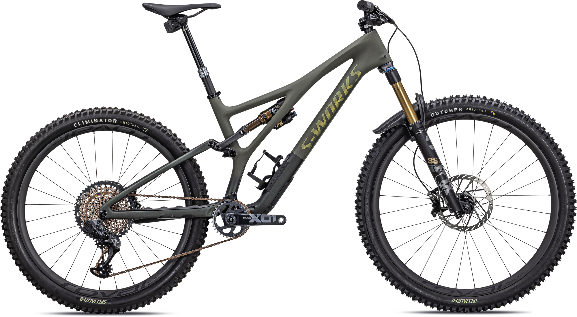 Specialized S-Works Stumpjumper LTD - SRAM X01 AXS, FOX Factory - Satin Oak Green / Oak Green Metallic / Gold Ghost Pearl