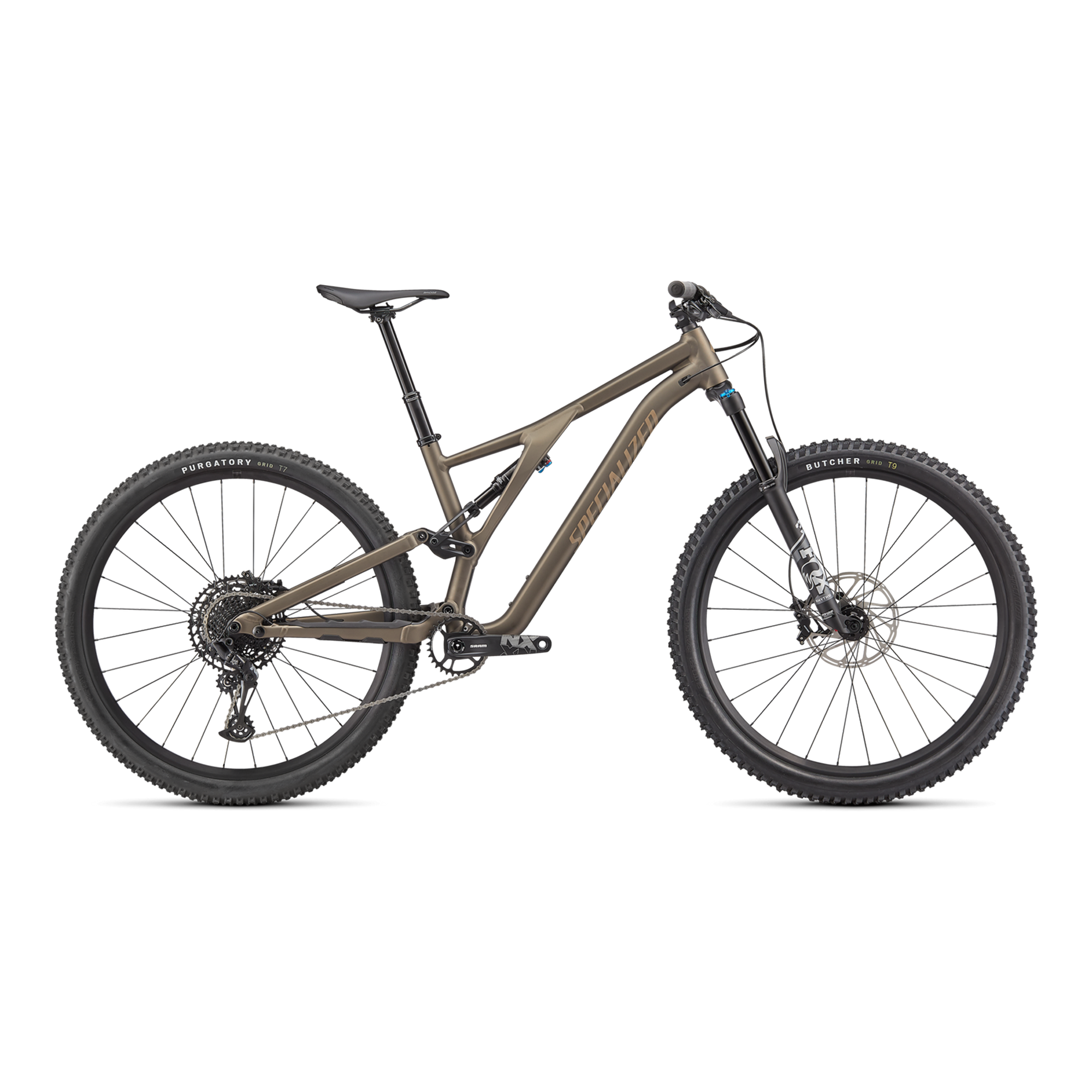Specialized Stumpjumper Comp Alloy - SRAM NX Eagle, Fox Rhythm - Satin Gunmetal / Taupe