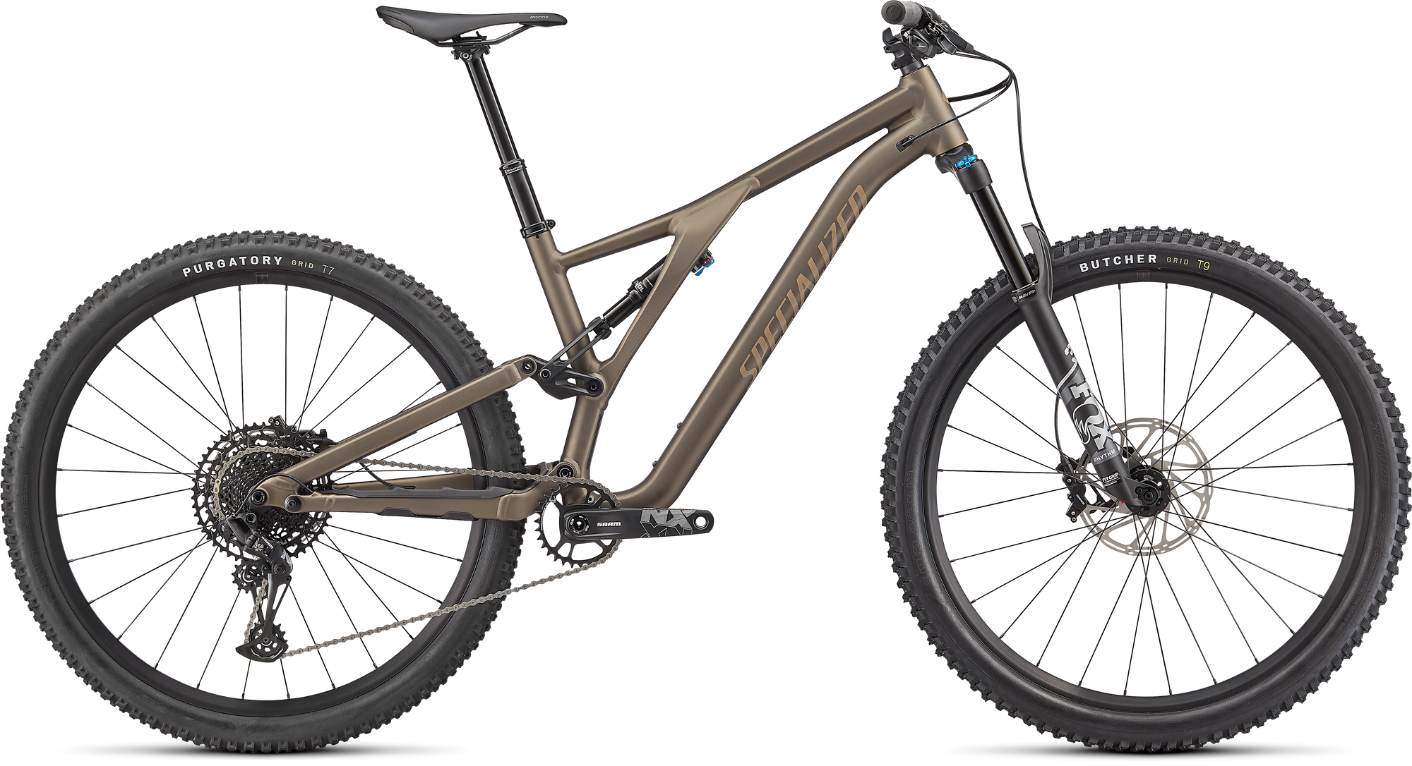 Specialized Stumpjumper Comp Alloy - SRAM NX Eagle, Fox Rhythm - Satin Gunmetal / Taupe