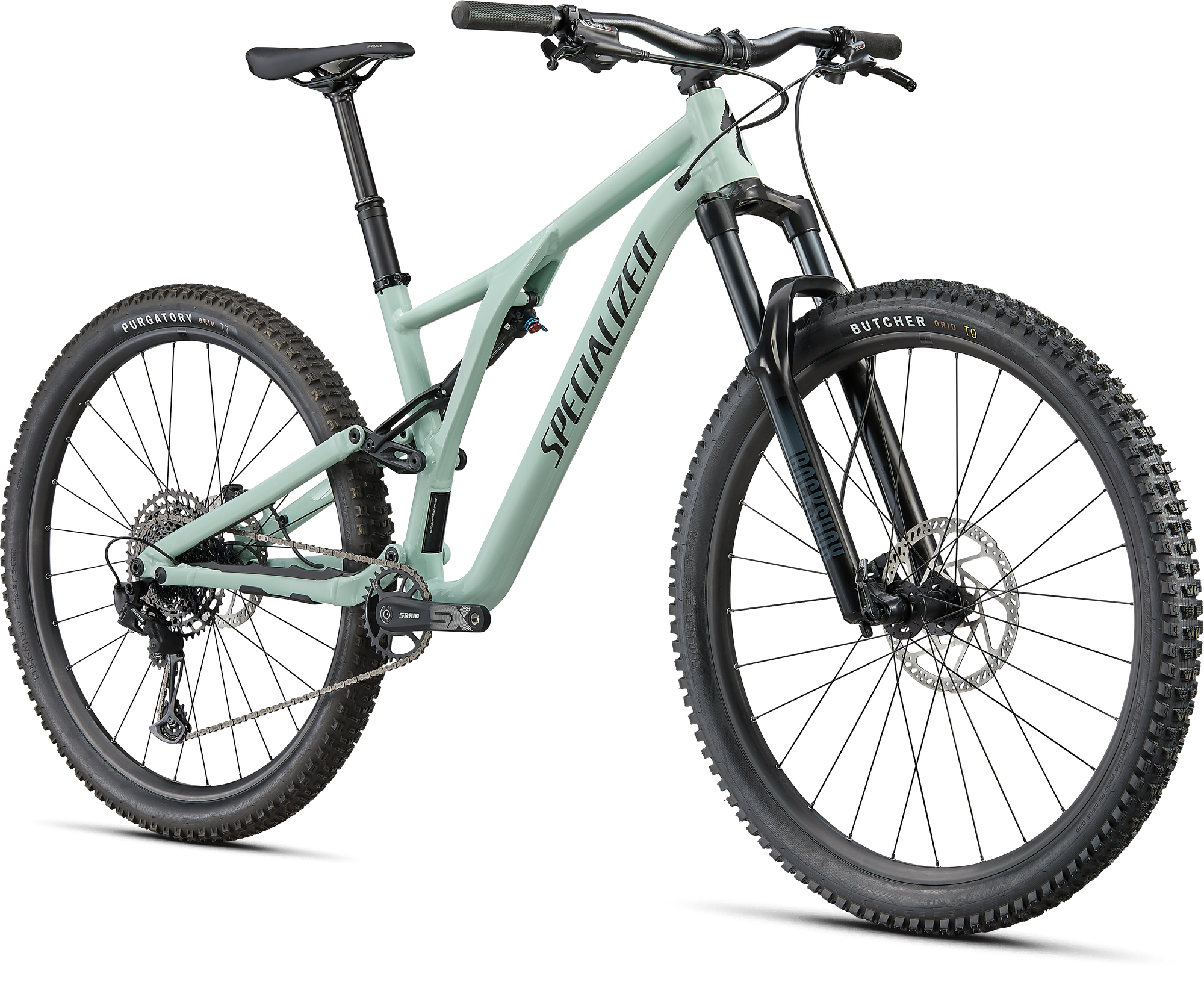 Specialized Stumpjumper Alloy - SRAM SX Eagle, Rockshox/X-Fusion - Gloss Ca White Sage / Black