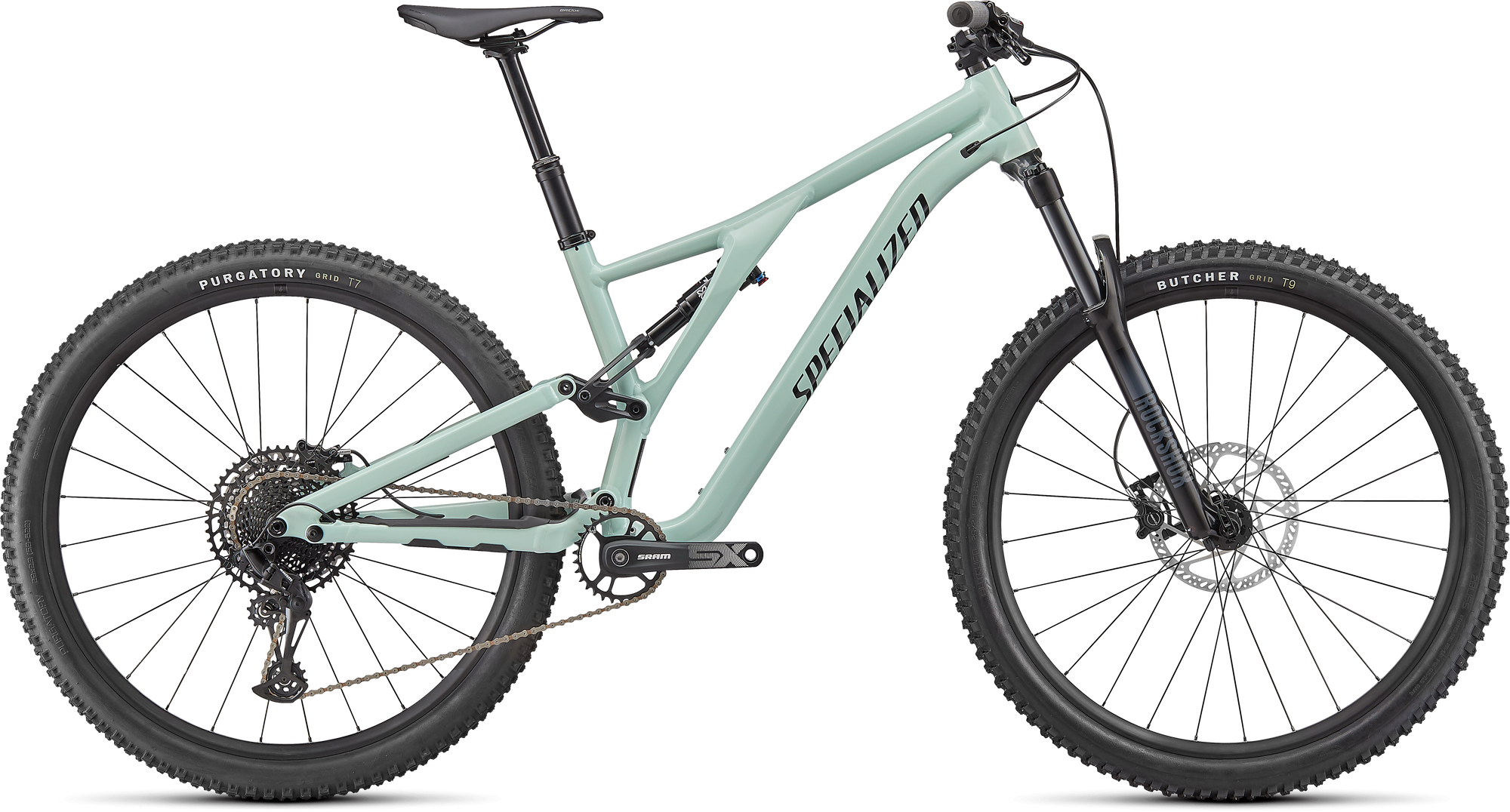 Specialized Stumpjumper Alloy - SRAM SX Eagle, Rockshox/X-Fusion - Gloss Ca White Sage / Black