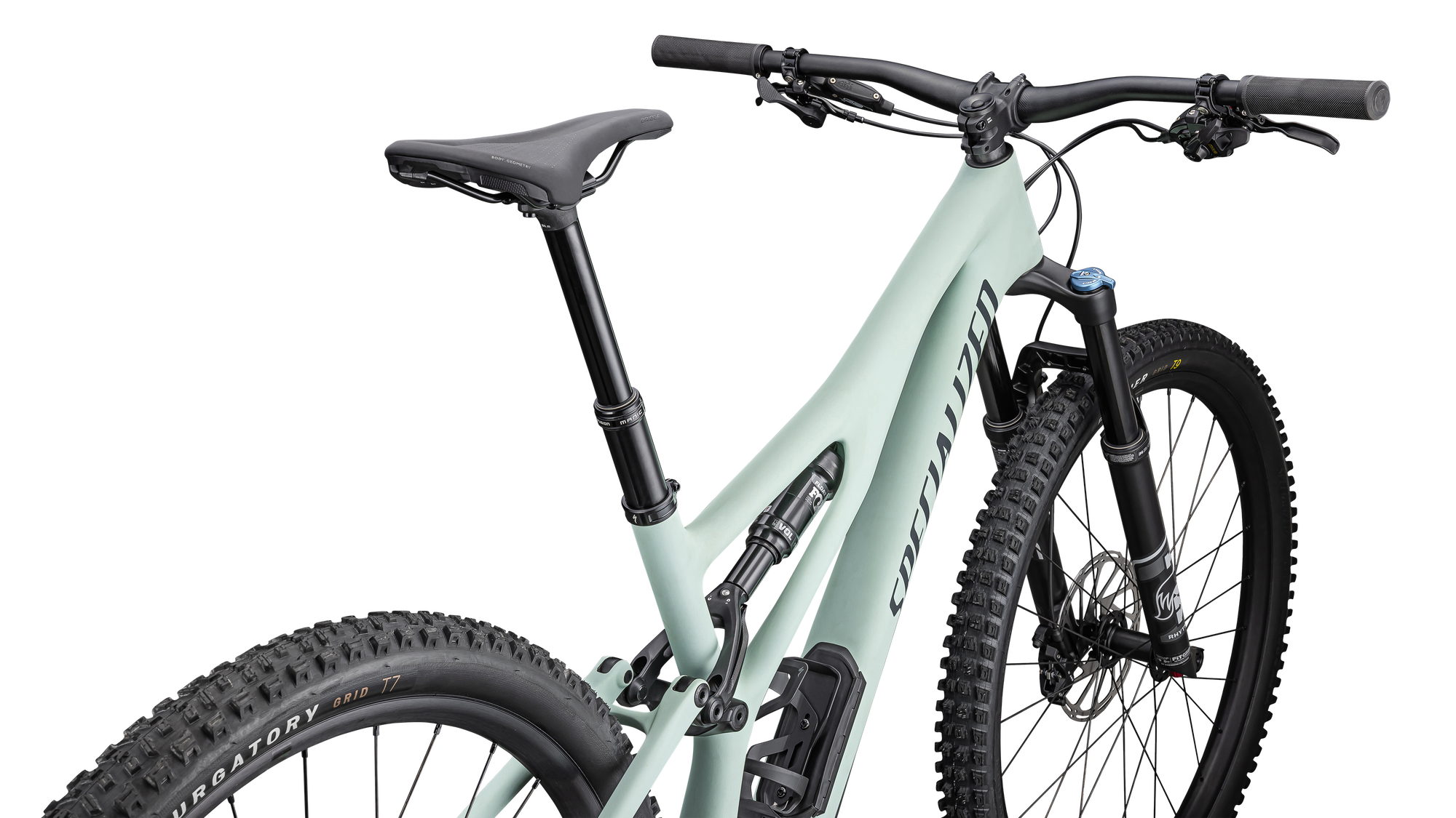Specialized Stumpjumper Comp - SRAM GX Eagle, FOX Rhythm - Satin White Sage / Deep Lake