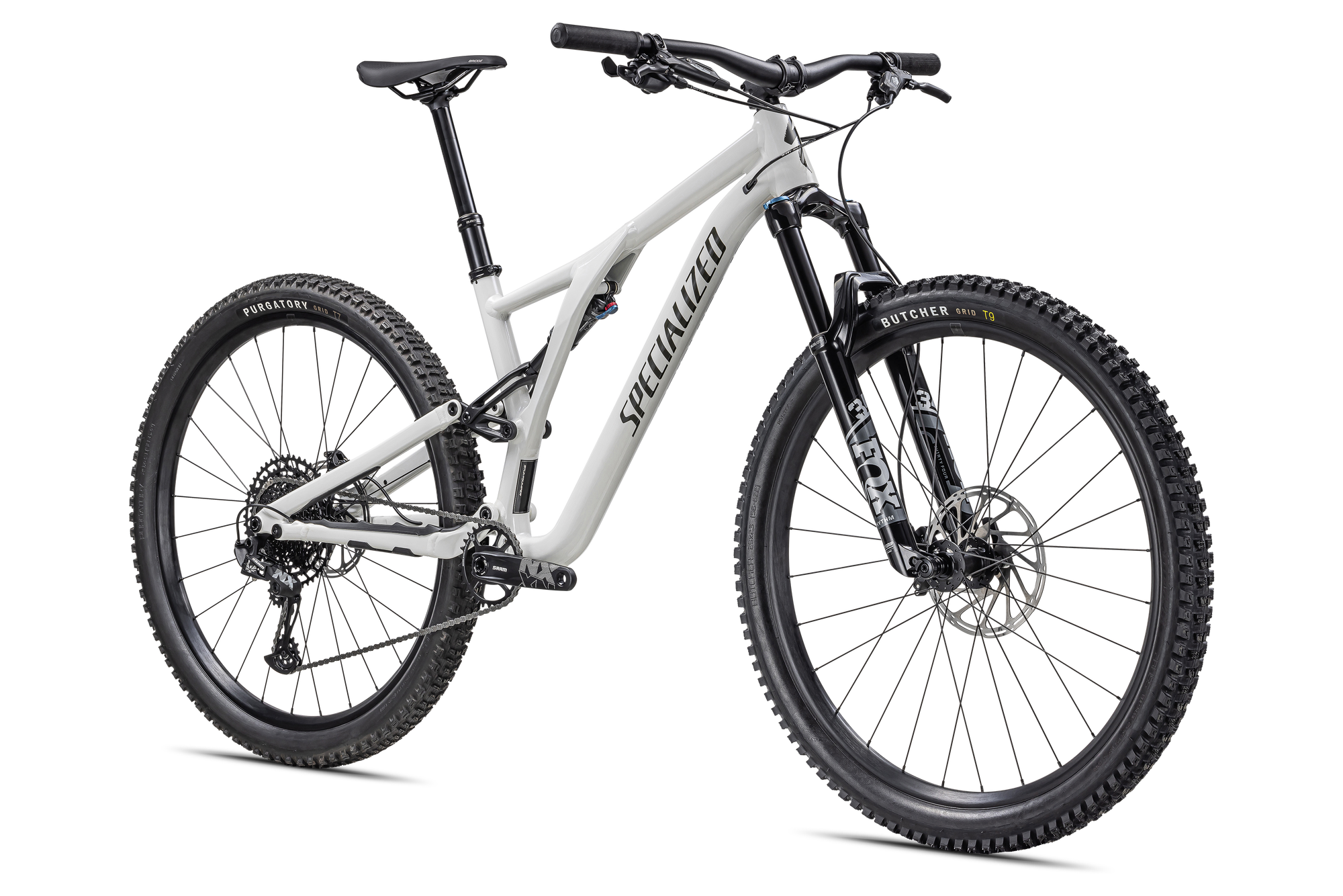 Specialized Stumpjumper Comp Alloy - SRAM NX Eagle, Fox Rhythm - Gloss Dune White / Dark Moss Green