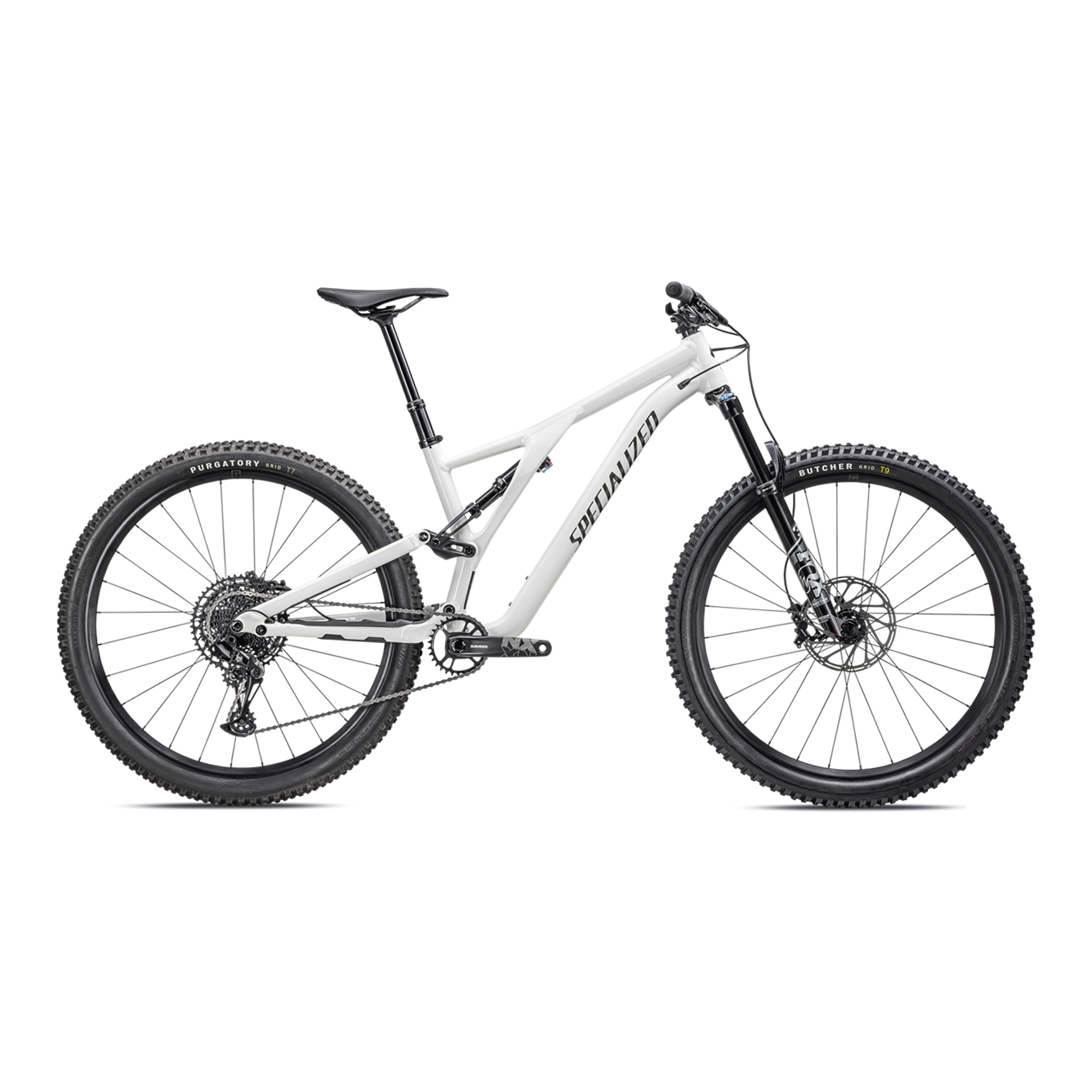 Specialized Stumpjumper Comp Alloy - SRAM NX Eagle, Fox Rhythm - Gloss Dune White / Dark Moss Green