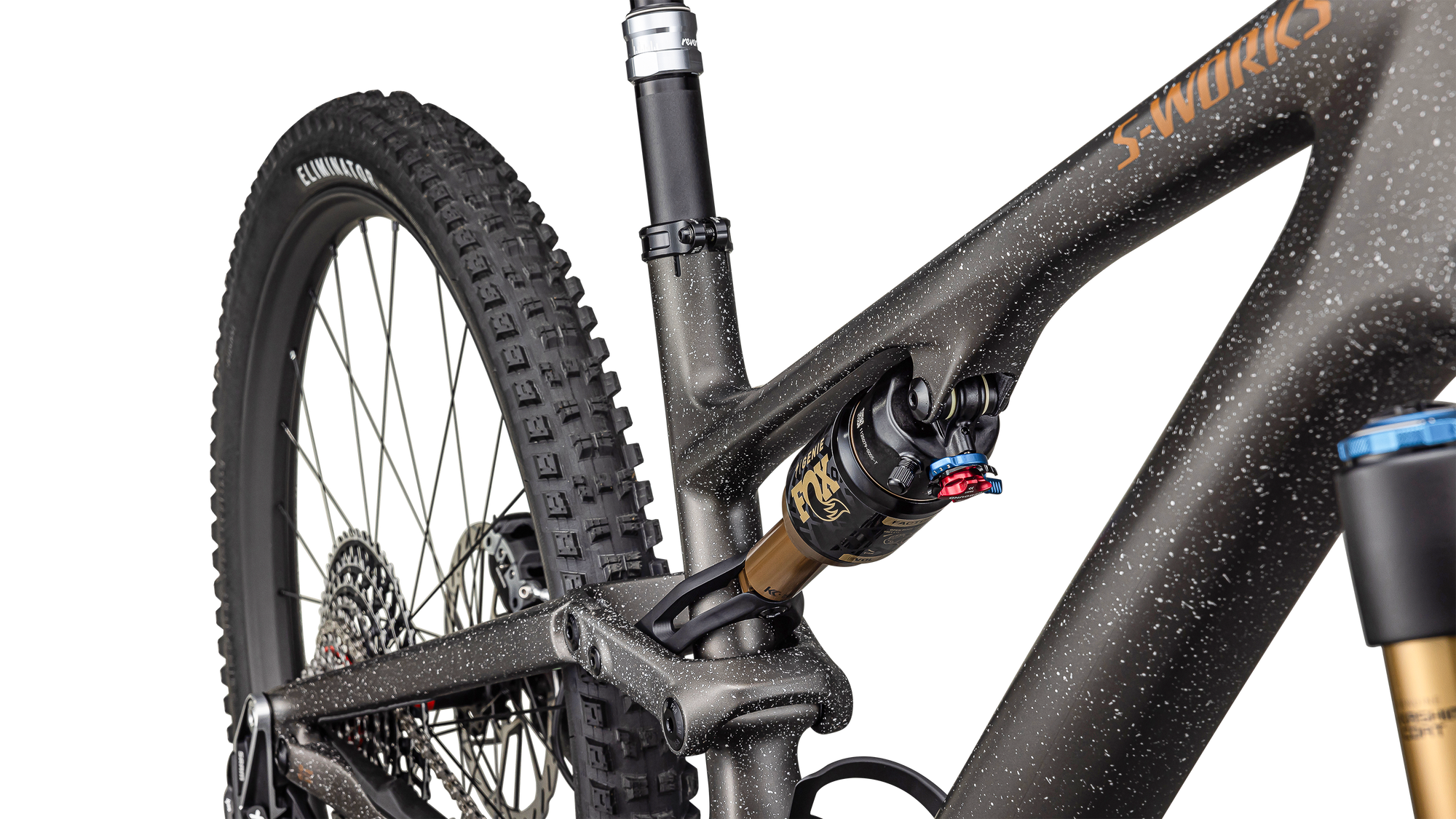 Specialized S-Works Stumpjumper 15 - SRAM XX AXS, FOX Factory - Satin Gunmetal / Clay / White Mtn / Dove Grey / Gloss Bronze