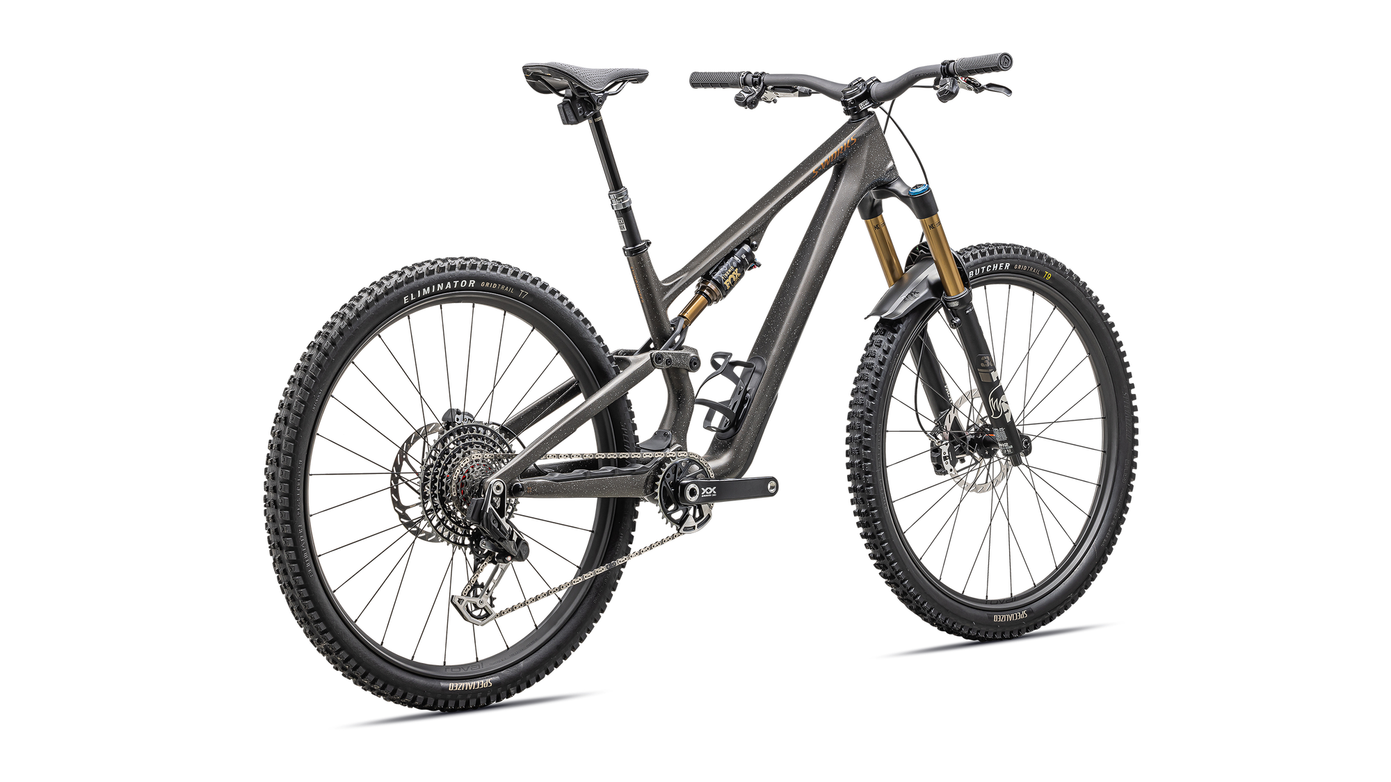 Specialized S-Works Stumpjumper 15 - SRAM XX AXS, FOX Factory - Satin Gunmetal / Clay / White Mtn / Dove Grey / Gloss Bronze