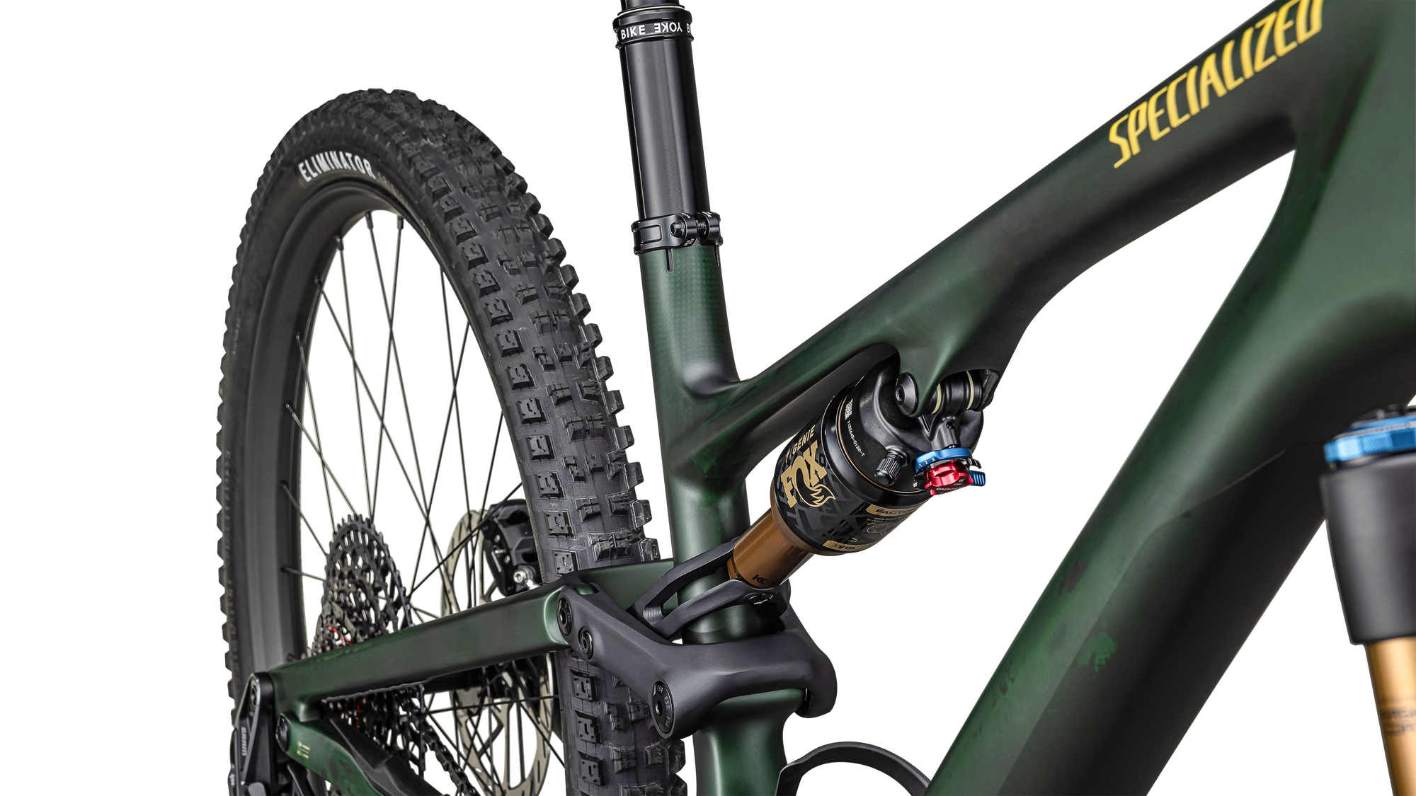 Specialized Stumpjumper 15 Pro - SRAM X0 AXS, FOX Factory - Satin Green Tint / Gunmetal / Satin Metallic Sulphur