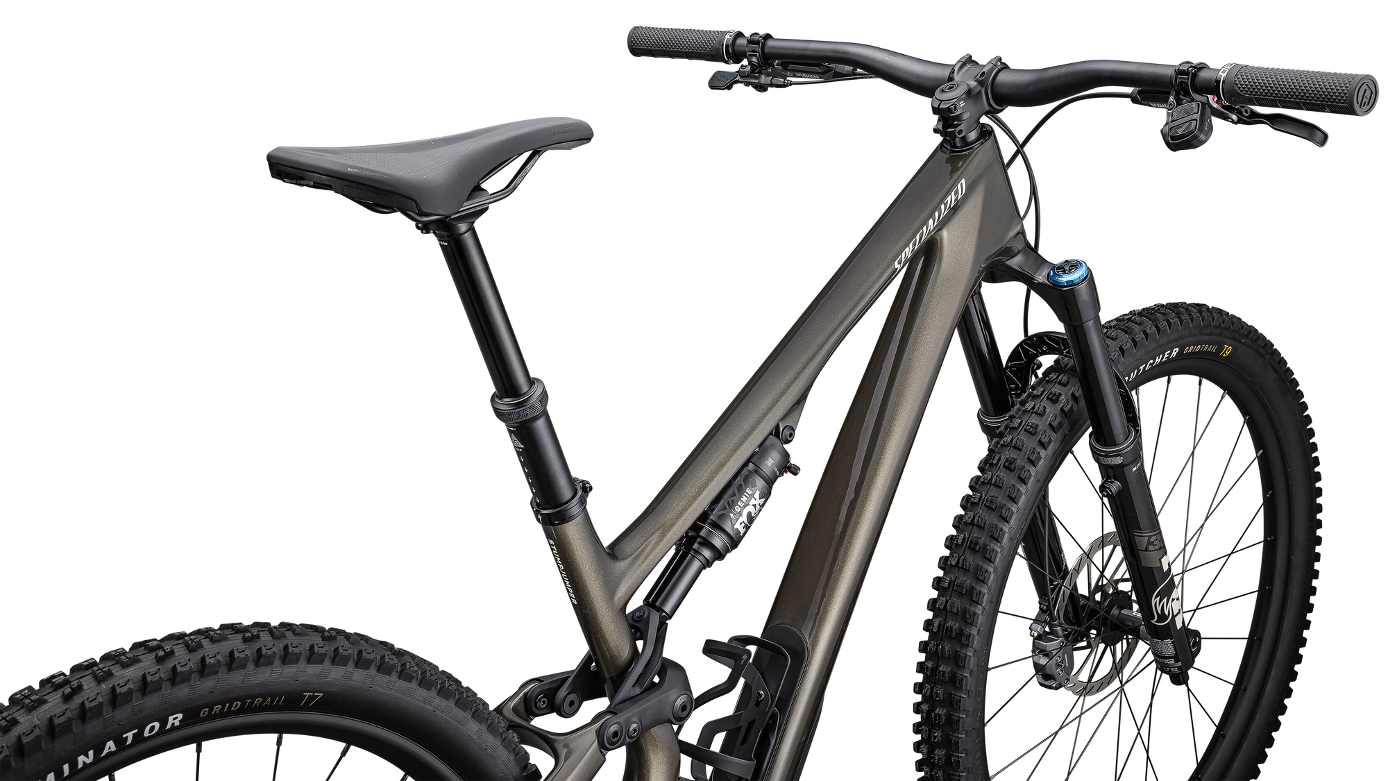 Specialized Stumpjumper 15 Expert - SRAM GX AXS, FOX Performance Elite - Gloss Gunmetal / White Mountains