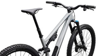 Specialized Stumpjumper 15 EVO Comp - SRAM S-1000 AXS, FOX Rhythm - Gloss Shadow Silver / Majesty Blue Metallic