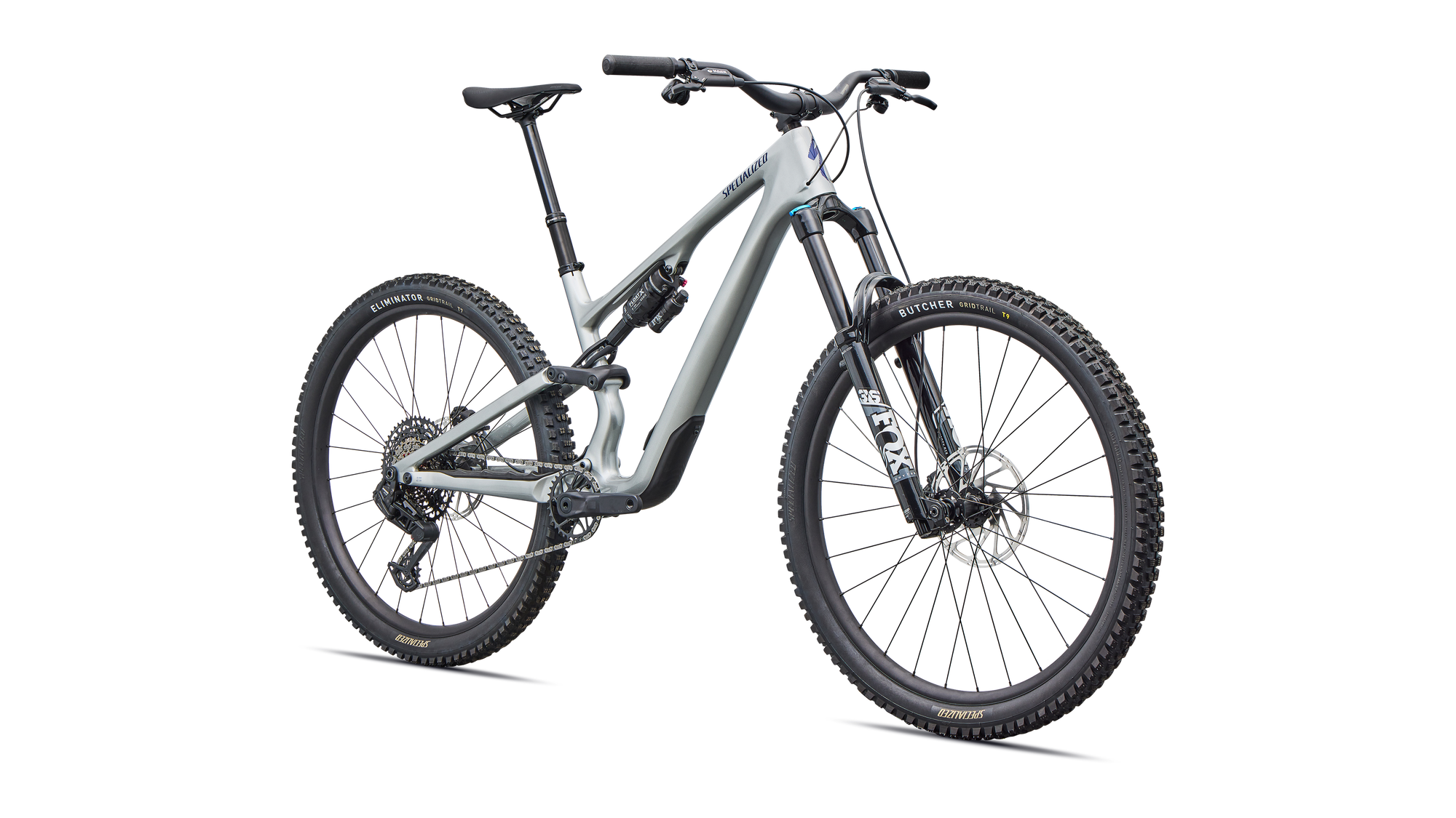 Specialized Stumpjumper 15 EVO Comp - SRAM S-1000 AXS, FOX Rhythm - Gloss Shadow Silver / Majesty Blue Metallic