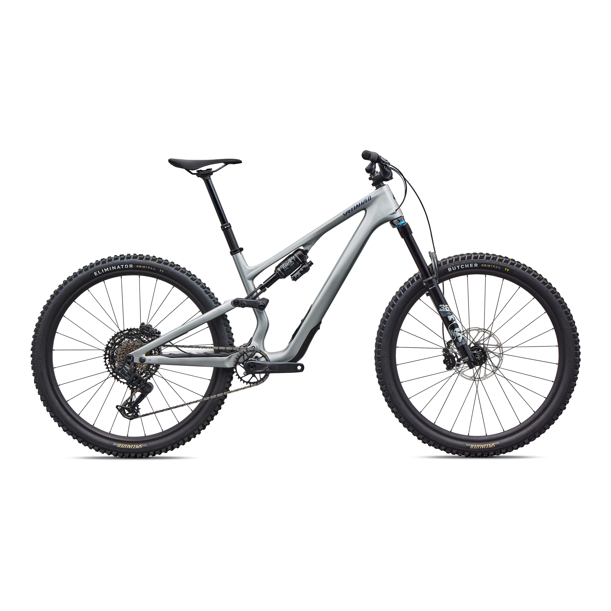 Specialized Stumpjumper 15 EVO Comp - SRAM S-1000 AXS, FOX Rhythm - Gloss Shadow Silver / Majesty Blue Metallic