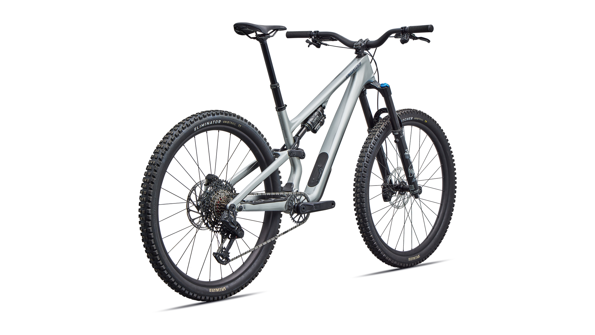 Specialized Stumpjumper 15 EVO Comp - SRAM S-1000 AXS, FOX Rhythm - Gloss Shadow Silver / Majesty Blue Metallic