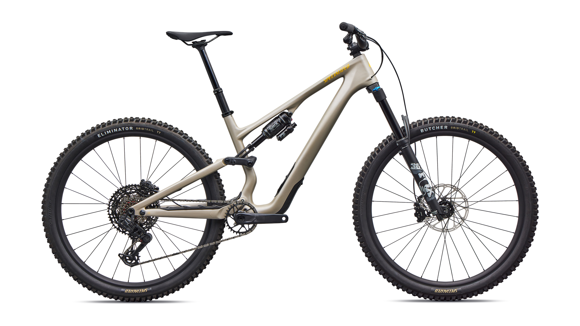 Specialized Stumpjumper 15 EVO Comp - SRAM S-1000 AXS, FOX Rhythm - Satin Sandstone Metallic / California Sunshine