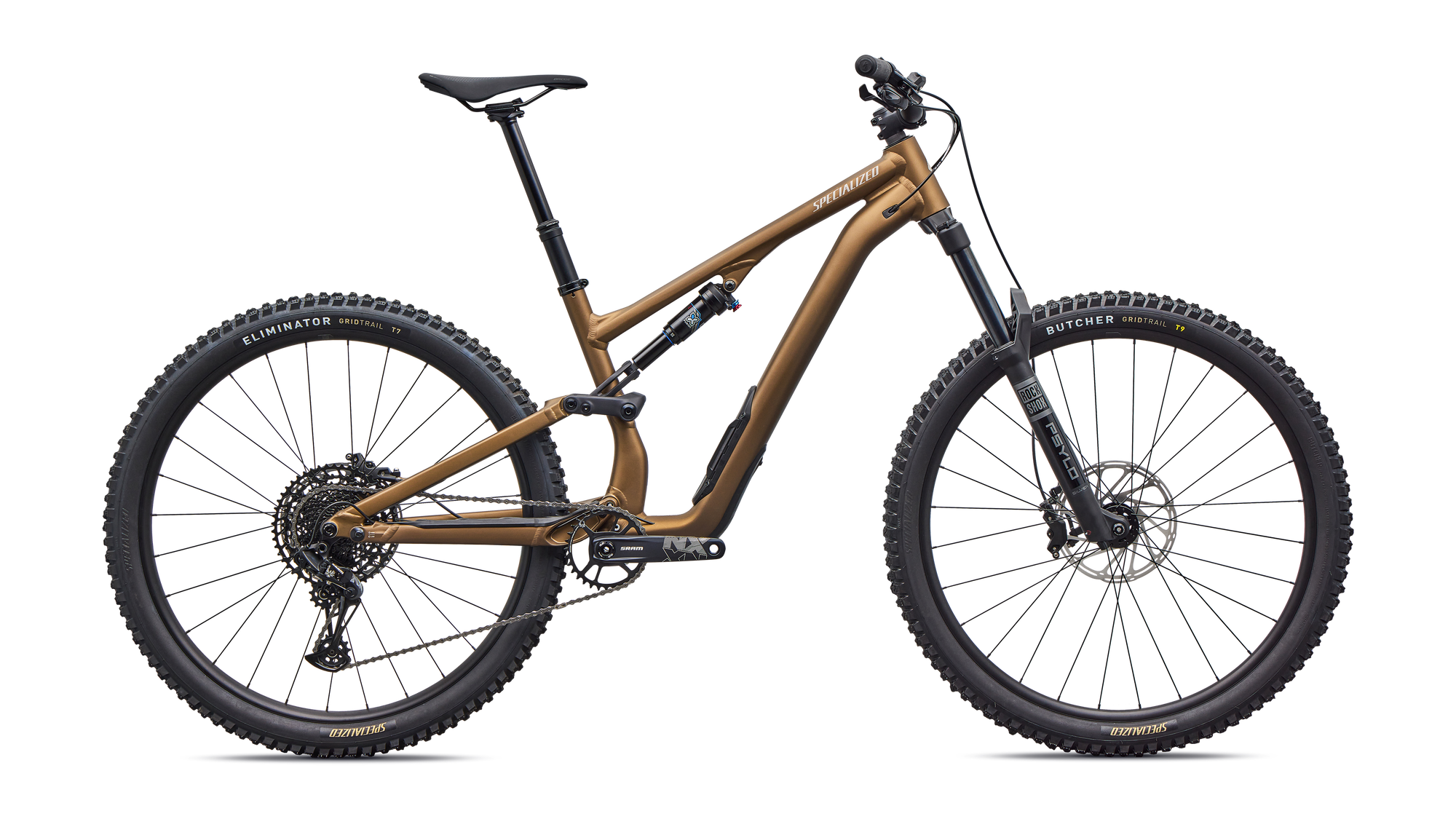 Specialized Stumpjumper 15 EVO Alloy - SRAM NX Eagle, RockShox/X-Fusion - Satin Burnt Gold Metallic / Sandstone Metallic