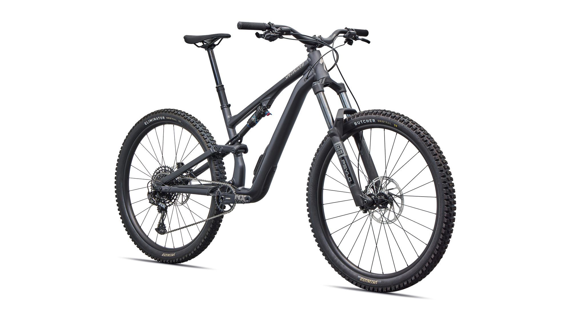 Specialized Stumpjumper 15 EVO Alloy - SRAM NX Eagle, RockShox/X-Fusion - Satin Metallic Obsidian / Sandstone Metallic