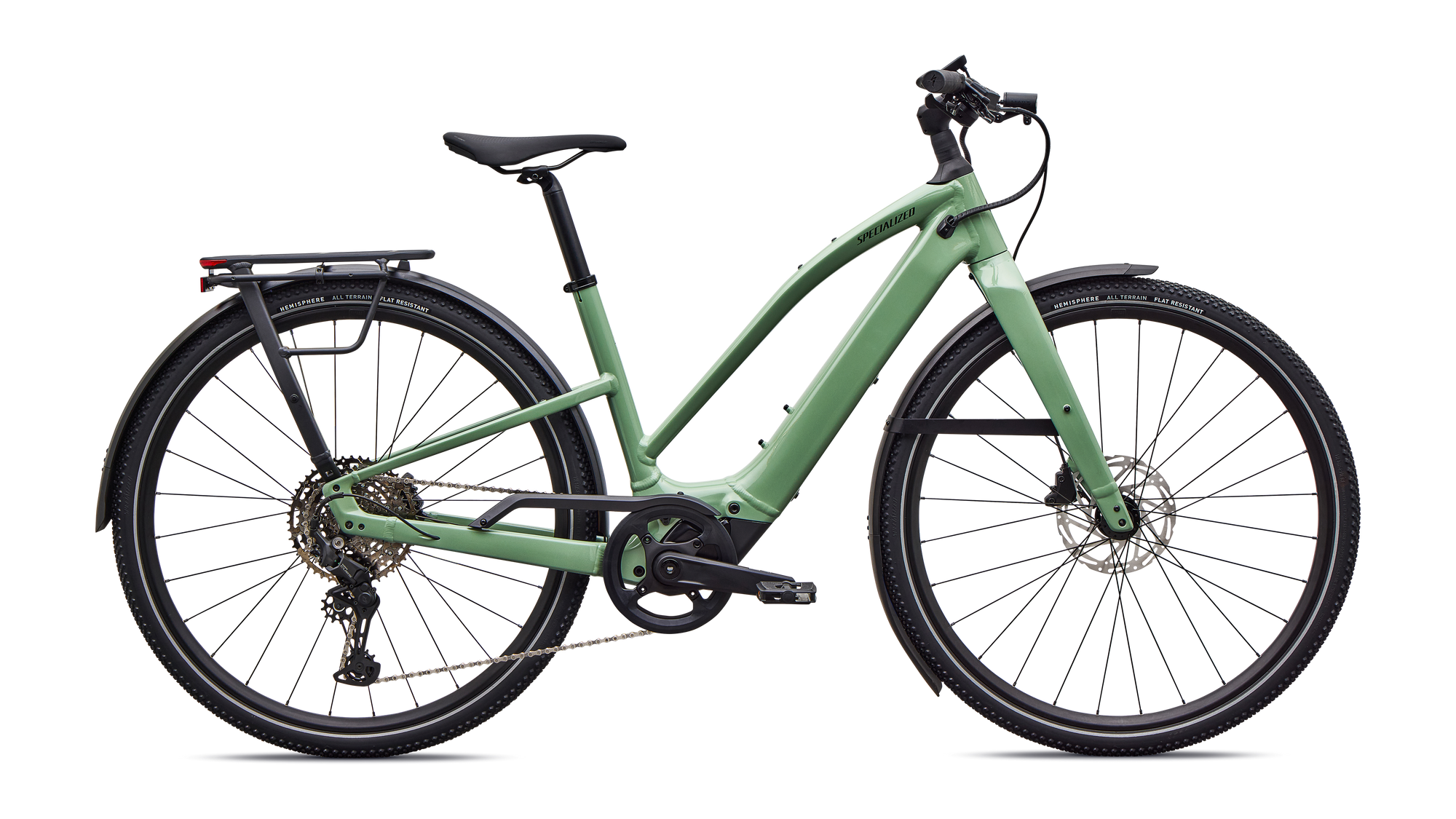 Specialized Turbo Vado SL 2 4.0 Step-Through  - Gloss Pistachio / Oak Green Metallic Frost Reflective