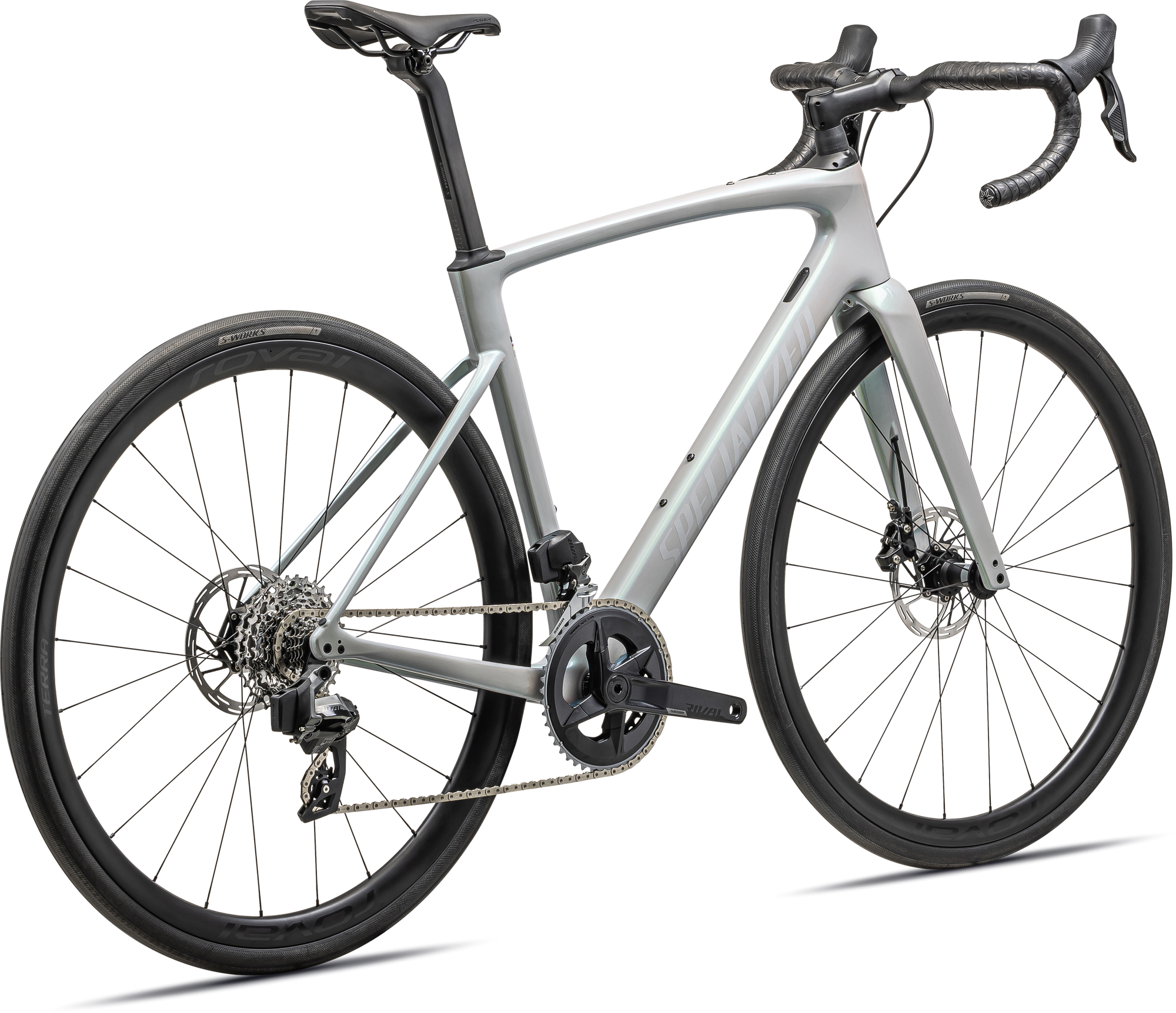 Specialized Roubaix SL8 Expert - SRAM Rival eTAP AXS - Gloss Dove Grey/Chameleon Lapis