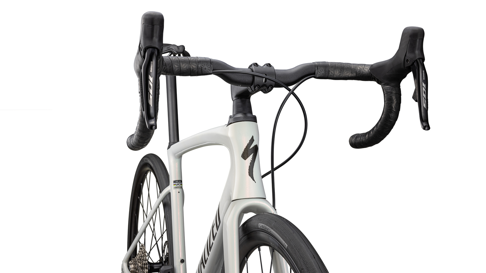 Specialized Roubaix SL8 Comp - Shimano 105 Di2 - Red Ghost Pearl Over Dune / Metallic Obsidian
