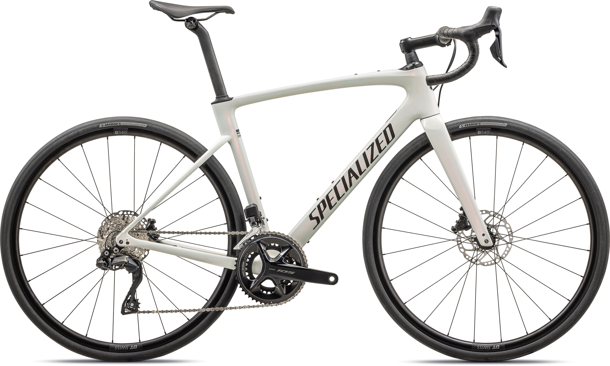 Specialized Roubaix SL8 Comp - Shimano 105 Di2 - Red Ghost Pearl Over Dune / Metallic Obsidian