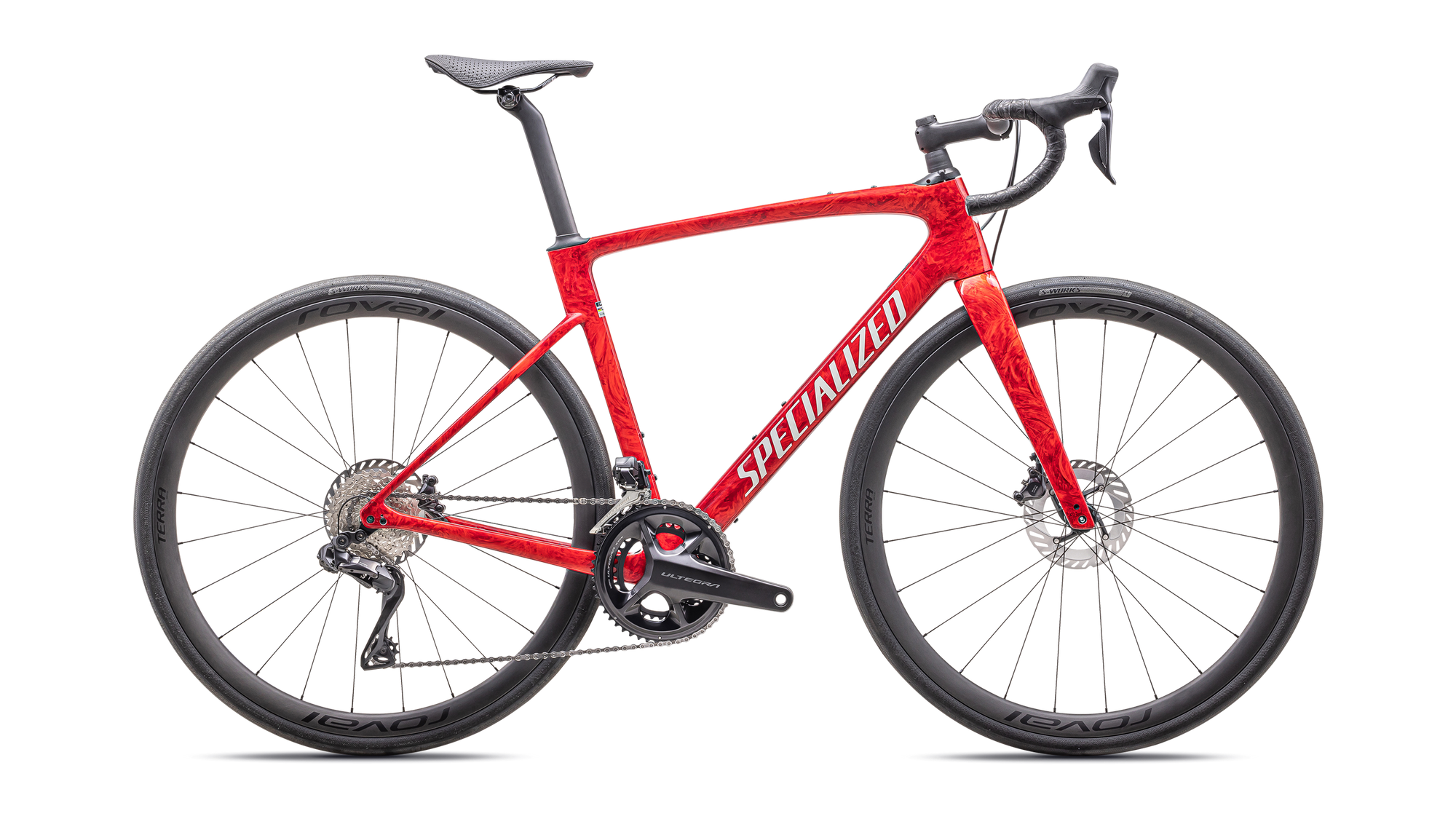 Specialized Roubaix SL8 Pro - Shimano Ultegra Di2 - Gloss Red Pearl + Fiery Red Strata / Dune White