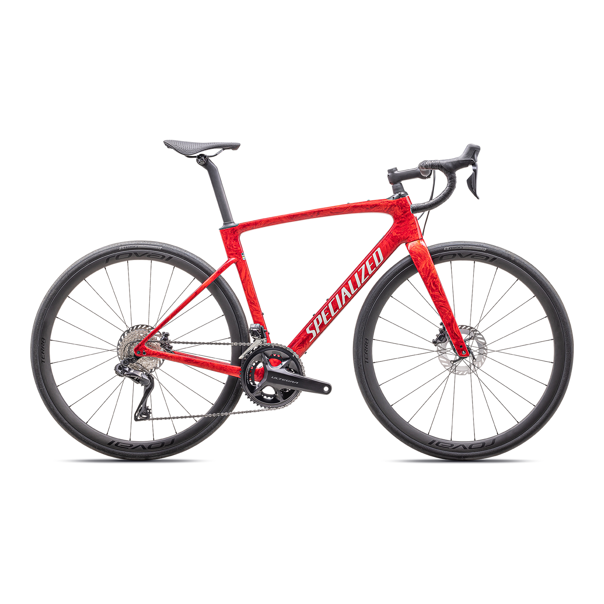 Specialized Roubaix SL8 Pro - Shimano Ultegra Di2 - Gloss Red Pearl + Fiery Red Strata / Dune White