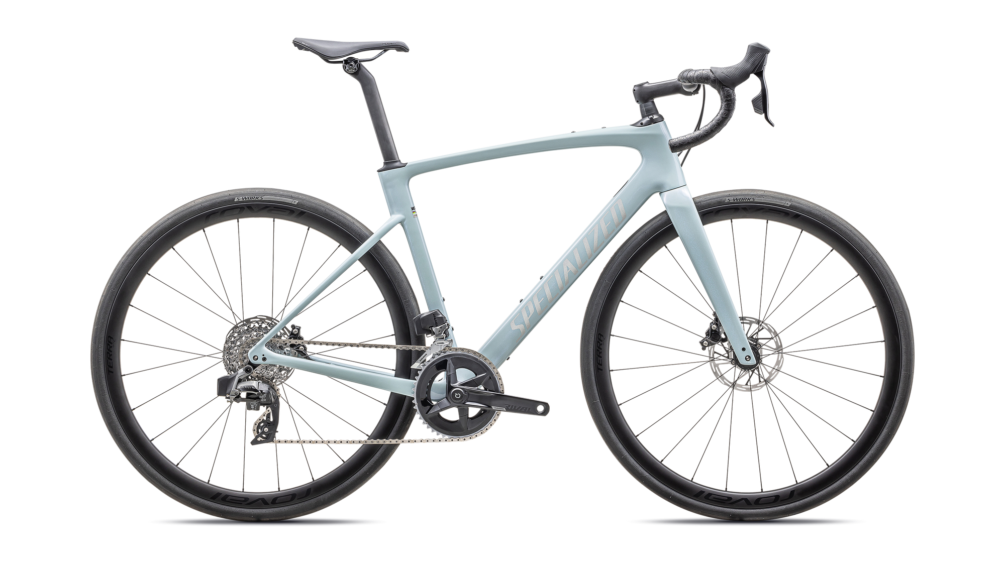 Specialized Roubaix SL8 Expert - SRAM Rival eTAP AXS - Gloss Sea Foam / Violet / Pearl