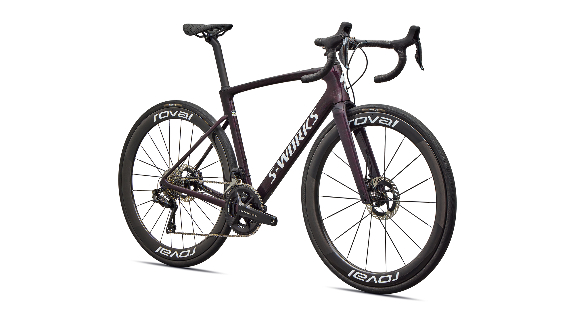 Specialized S-Works Roubaix SL8 - Shimano Dura-Ace Di2 - Gloss Carbon/Multi-Color Directional Brush/White