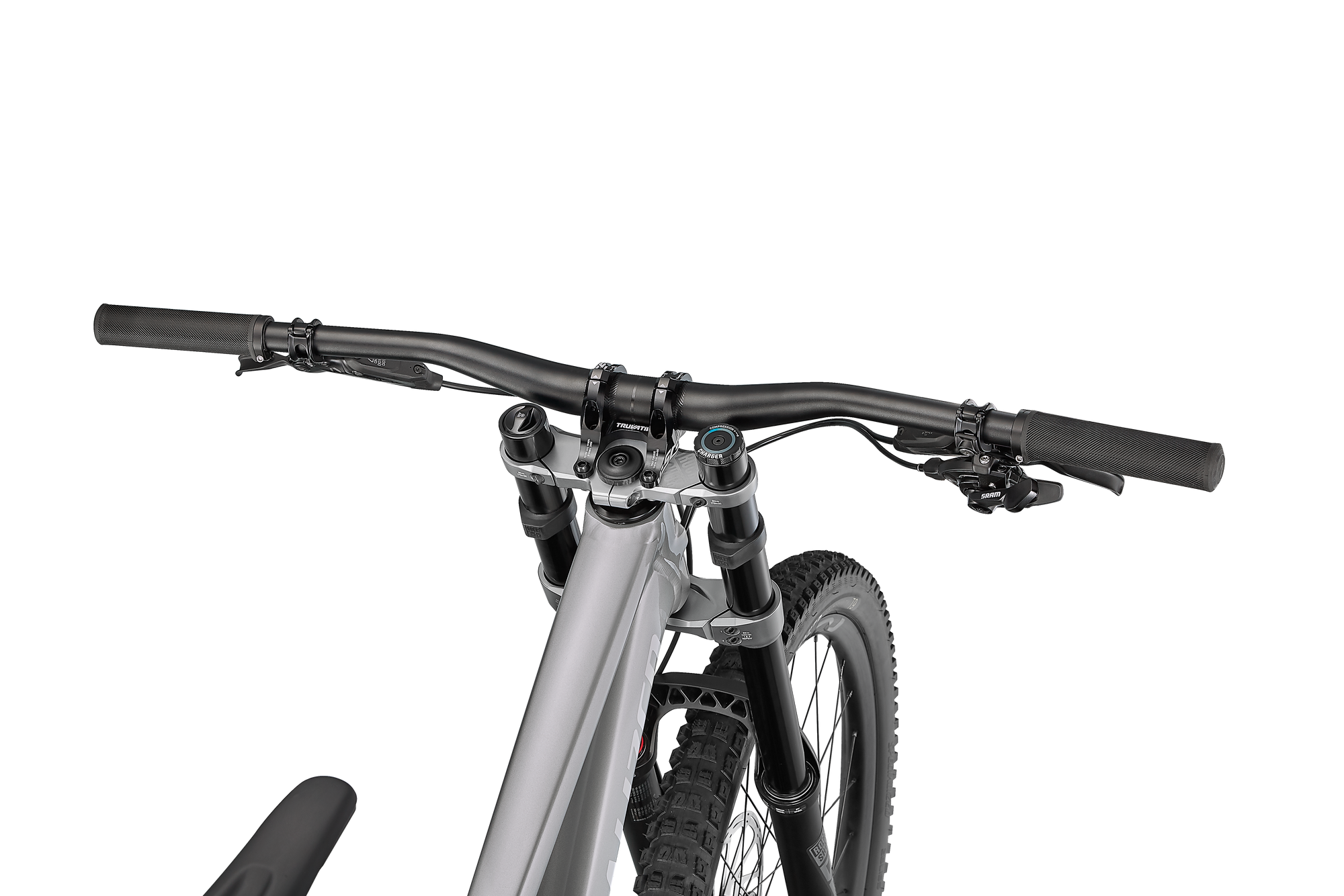 Specialized Demo Expert - Gloss Silver Dust / Charcoal Tint Gravity Fade / White W/ Red Ghost Pearl / Flo Red