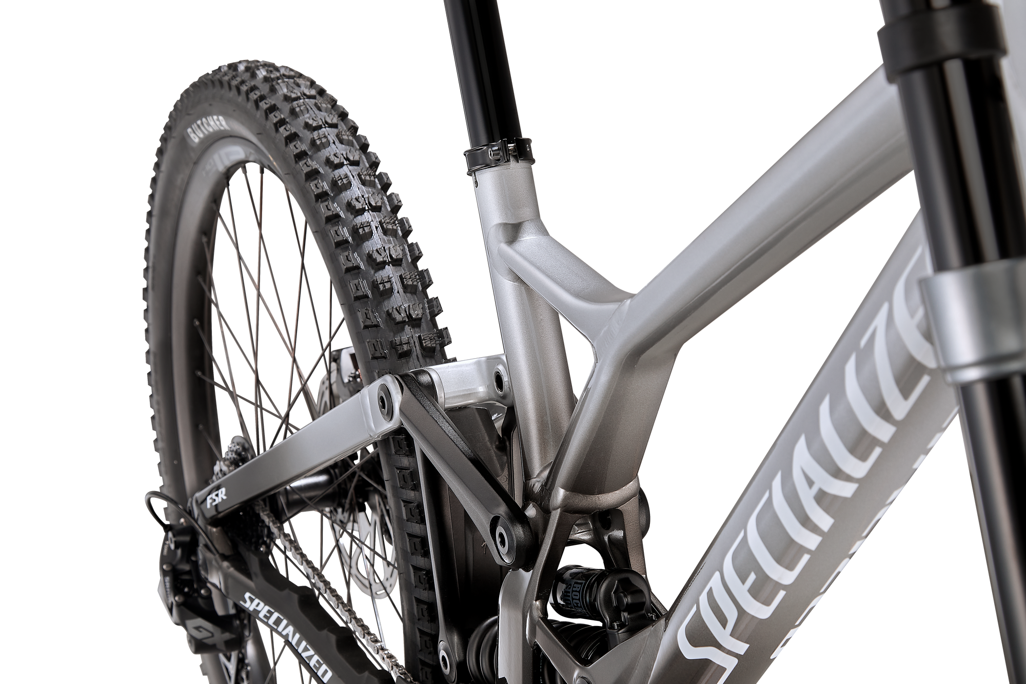 Specialized Demo Expert - Gloss Silver Dust / Charcoal Tint Gravity Fade / White W/ Red Ghost Pearl / Flo Red