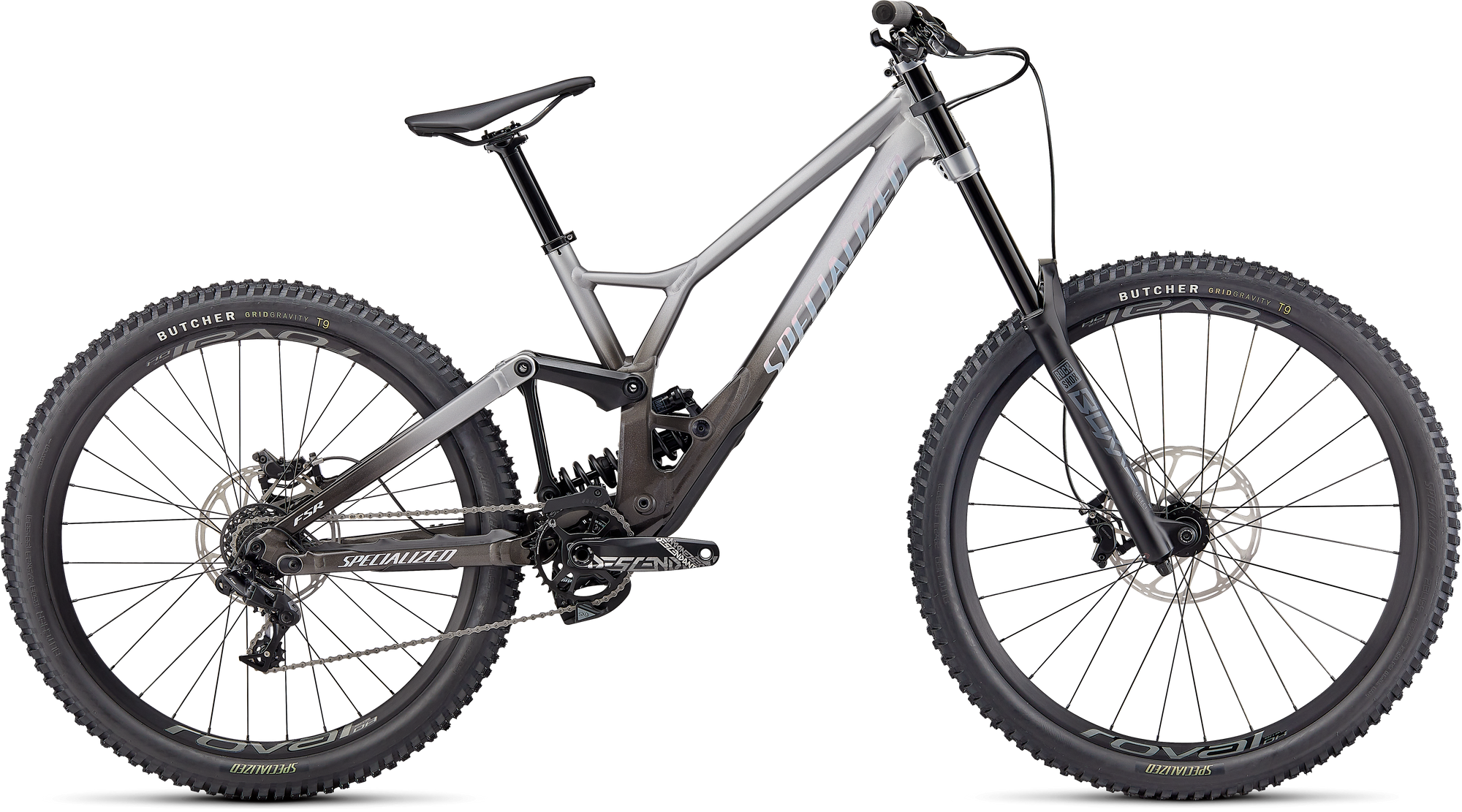 Specialized Demo Expert - Gloss Silver Dust / Charcoal Tint Gravity Fade / White W/ Red Ghost Pearl / Flo Red