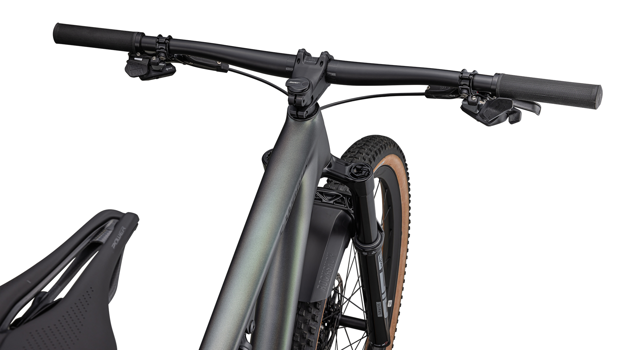 Specialized S-Works Epic EVO RS - Satin Chameleon Silver Green /White Pearl Tint/Gloss Black Chrome