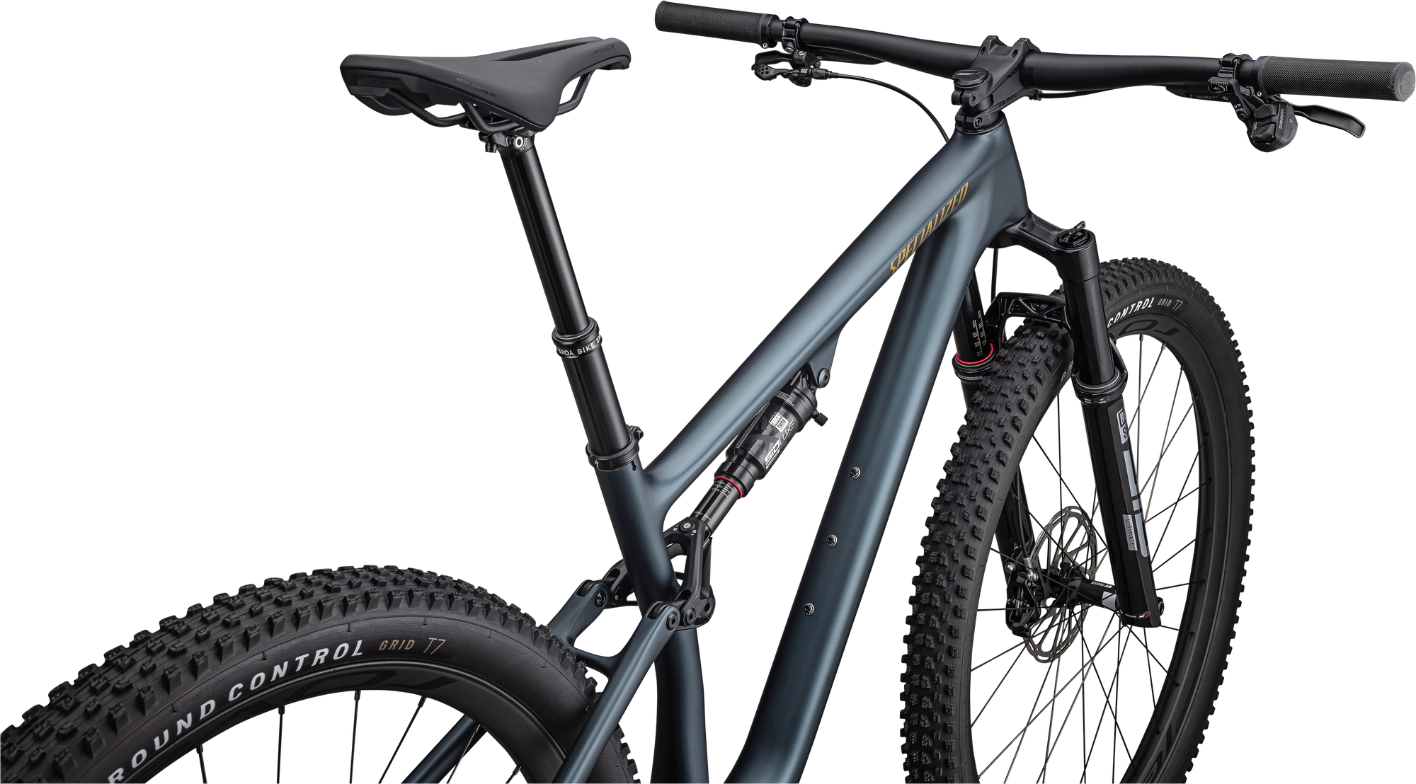 Specialized Epic Evo Pro LTD - SRAM XO AXS, RockShox Ultimate - Satin Metallic Deep Lake / Harvest Gold Metallic